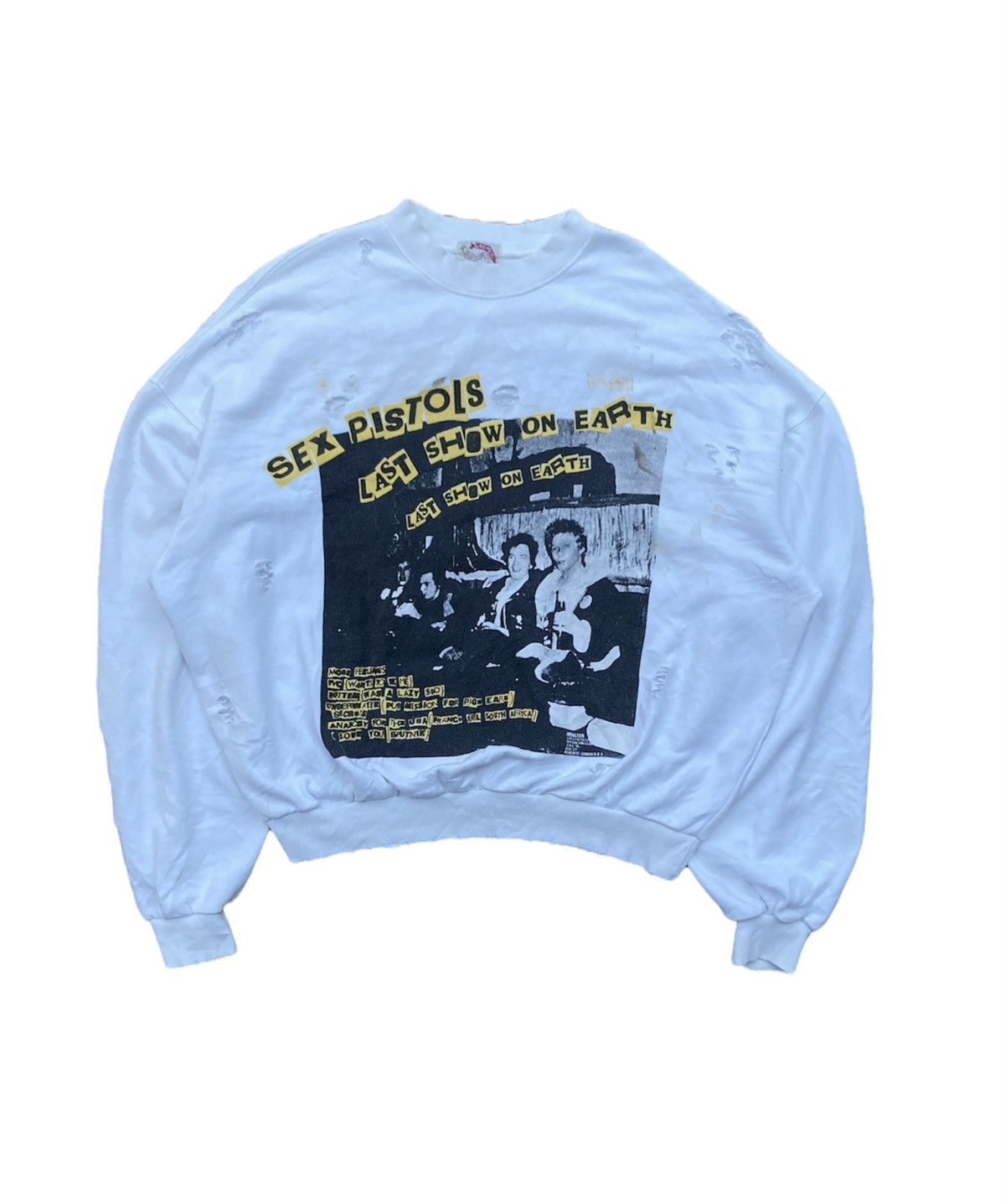 Band Tees Vintage Bootleg Sex Pistols Distressed Crewneck Sweatshirt Size US L / EU 52-54 / 3 - 21 Thumbnail