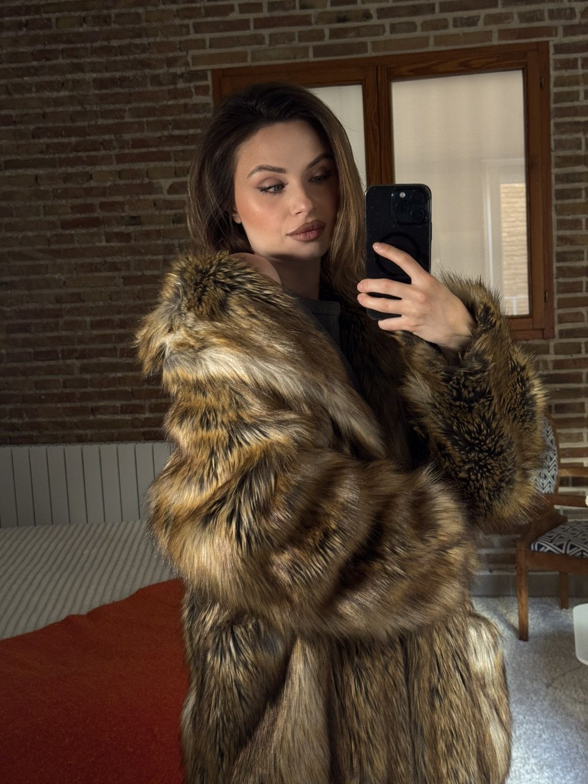 Frankie Shop The Frankie Shop Rella Faux Fur Coat Camel Size S / US 4 / IT 40 - 9 Thumbnail