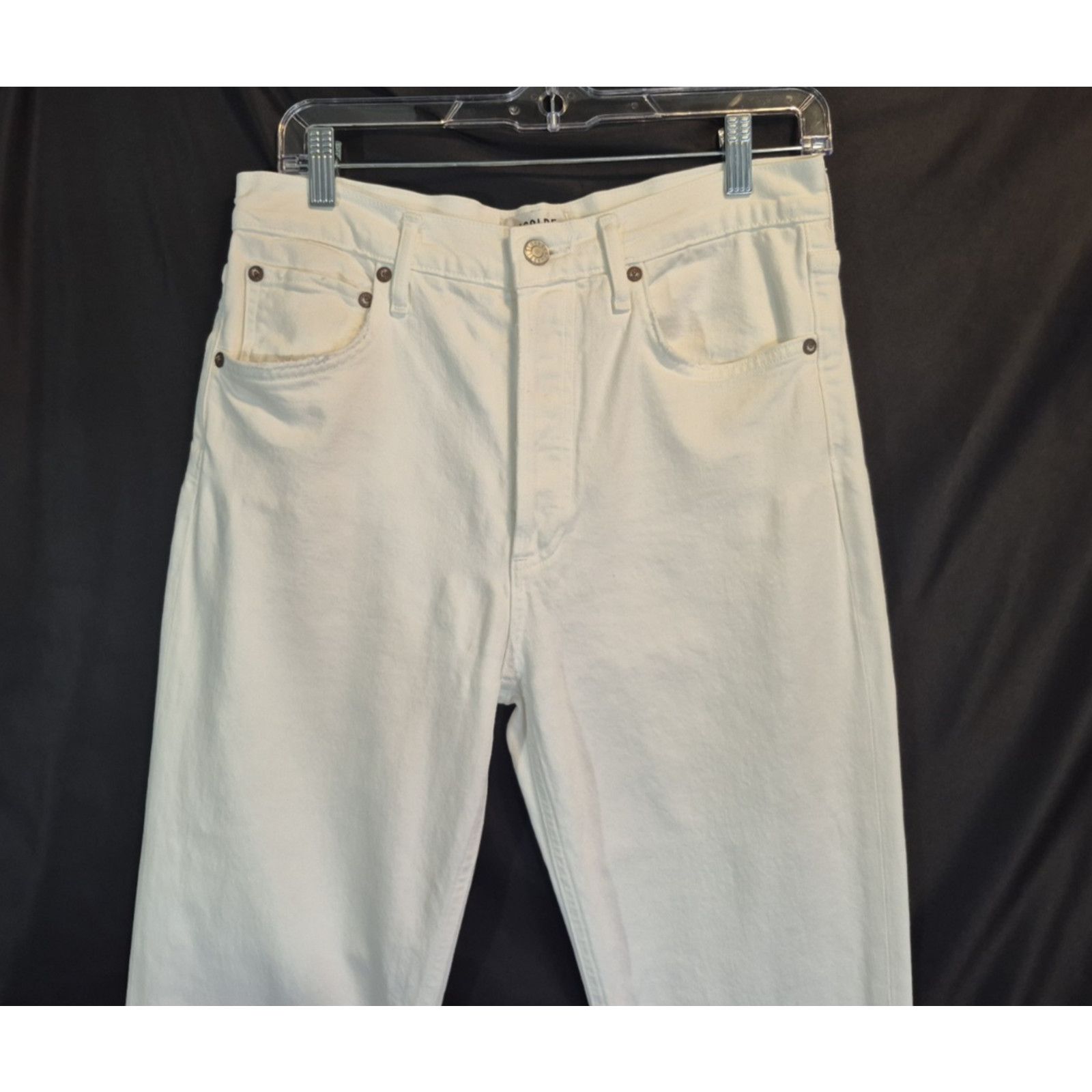 Agolde Agolde Womens Riley Crop High Rise White Jeans 28 Size 28" / US 6 / IT 42 - 10 Thumbnail