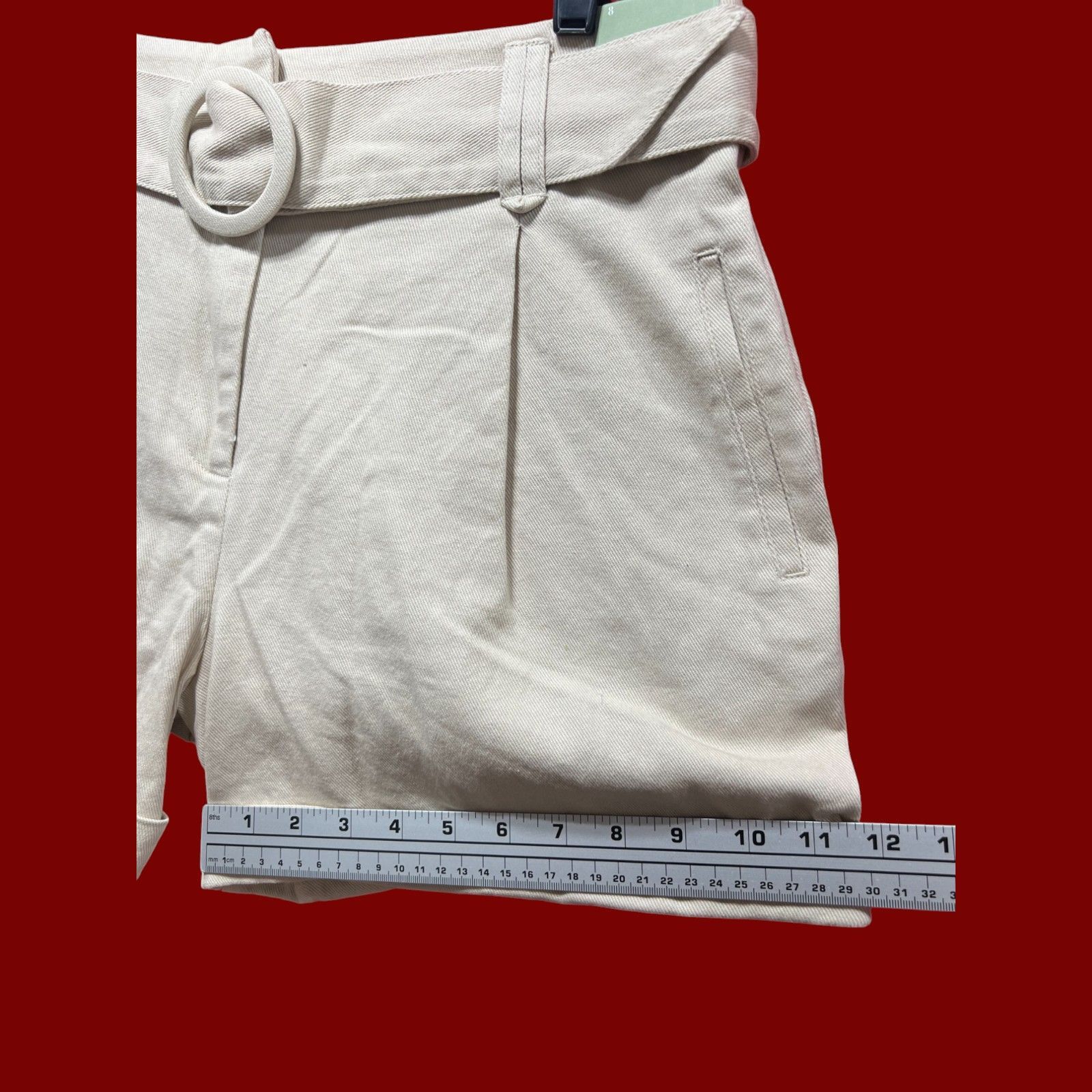 Other Ryegrass - Women's Mid-Rise Pleated Short - Beige - 8 Size 30" / US 8 / IT 44 - 8 Thumbnail