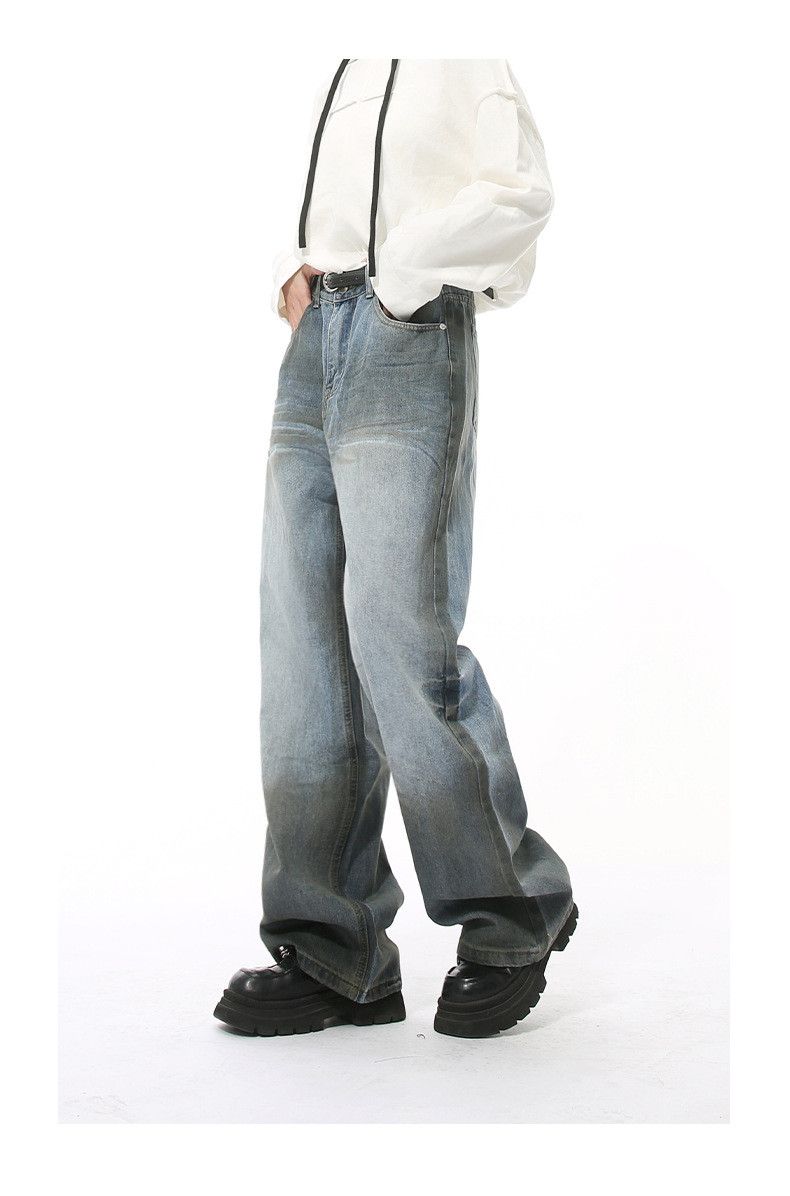 Japanese Brand × Jean American street retro distressed straight washed jeans Size US 34 / EU 50 - 5 Thumbnail