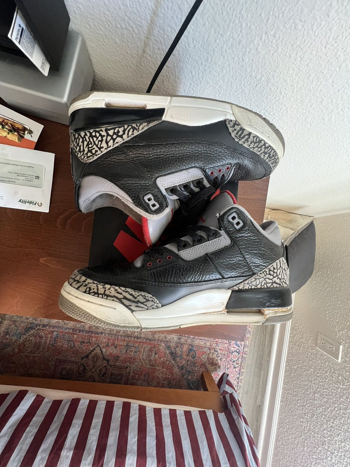 Jordan Brand × Vintage Air Jordan 3 “black cement” Size US 9 / EU 42 - 2 Thumbnail