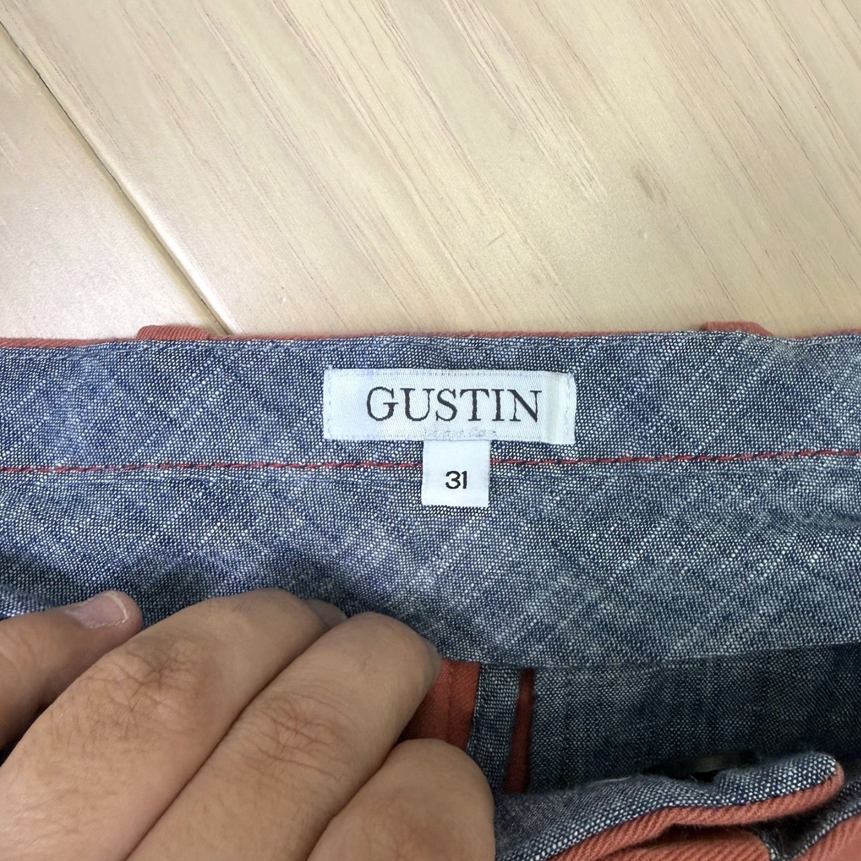 Gustin Gustin American Chino Pants 30 Red Cotton Canvas 5-Pocket Button Zip Regular Straight Men Size US 30 / EU 46 - 5 Thumbnail