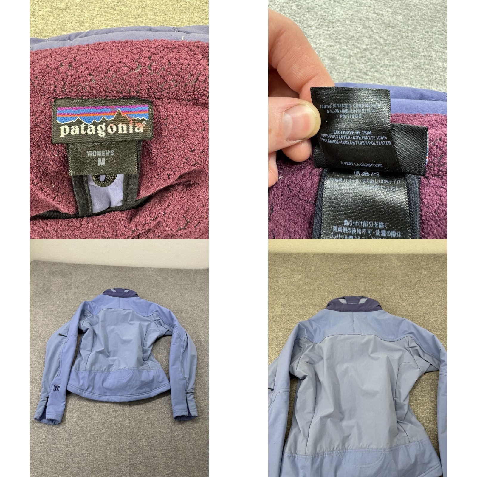 Patagonia VINTAGE Patagonia Jacket Womens Medium Blue Purple Full Zip Nylon Fleece Pocket Logo - USA, Regular Fit, Casual Travel, 90s Style Womens Size M / US 6-8 / IT 42-44 - 8 Thumbnail