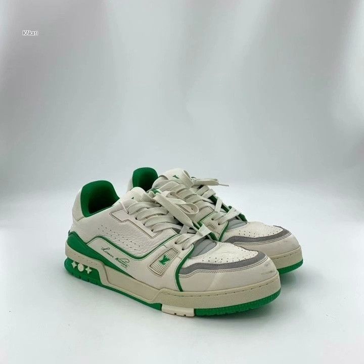 Louis Vuitton Louis Vuitton Trainer White Green Sneakers Size US 9 / EU 42 - 2 Thumbnail