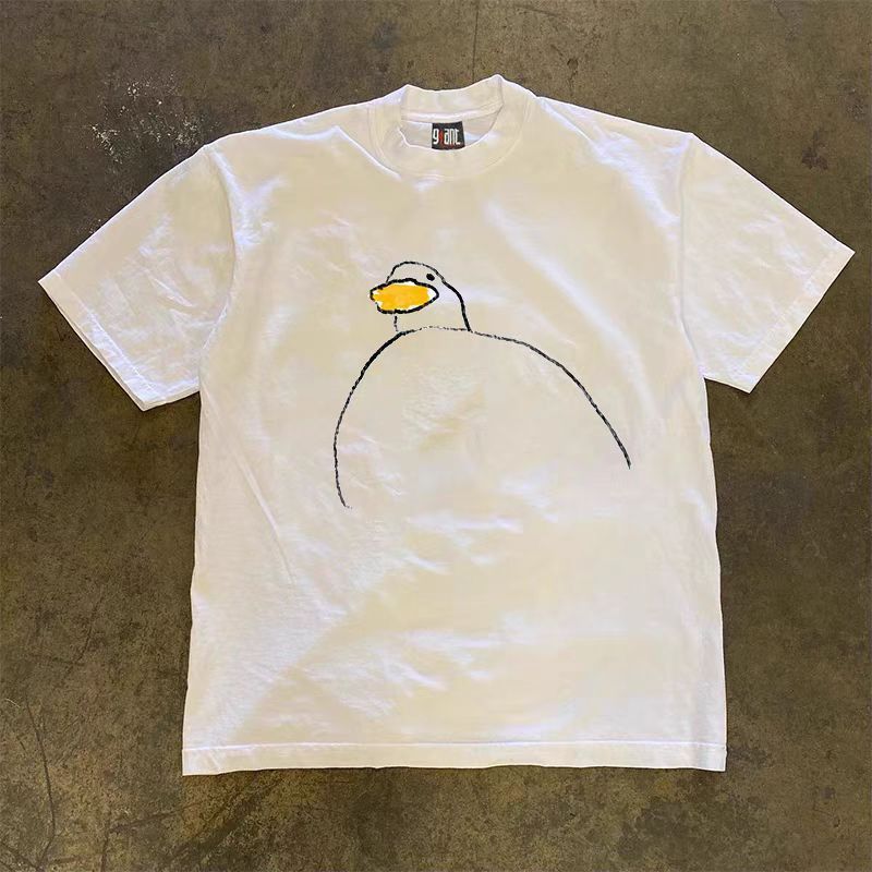 Japanese Brand × Vintage White loose casual retro duck print tee Size US M / EU 48-50 / 2 - 1 Thumbnail