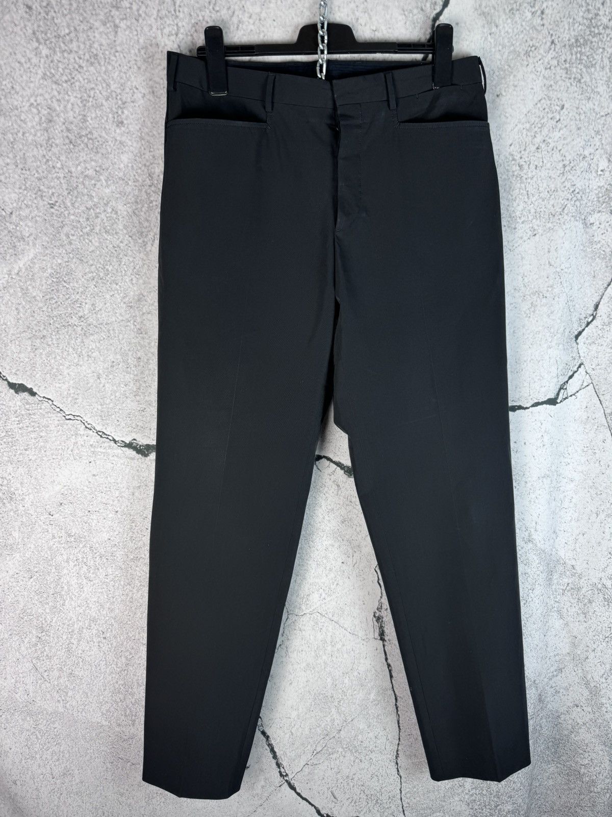 image of Italian Designers Prada Nylon Black Classic Pants, Men's (Size 36)