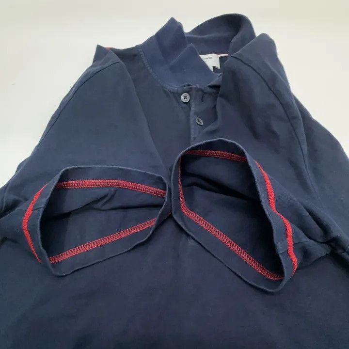 Thom Browne Thom Browne Navy Cotton Polo Shirt -2507 Size US M / EU 48-50 / 2 - 2 Thumbnail