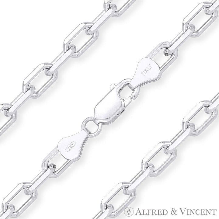 D-Cut Anchor Link Chain Necklace in .925 Sterling Silver