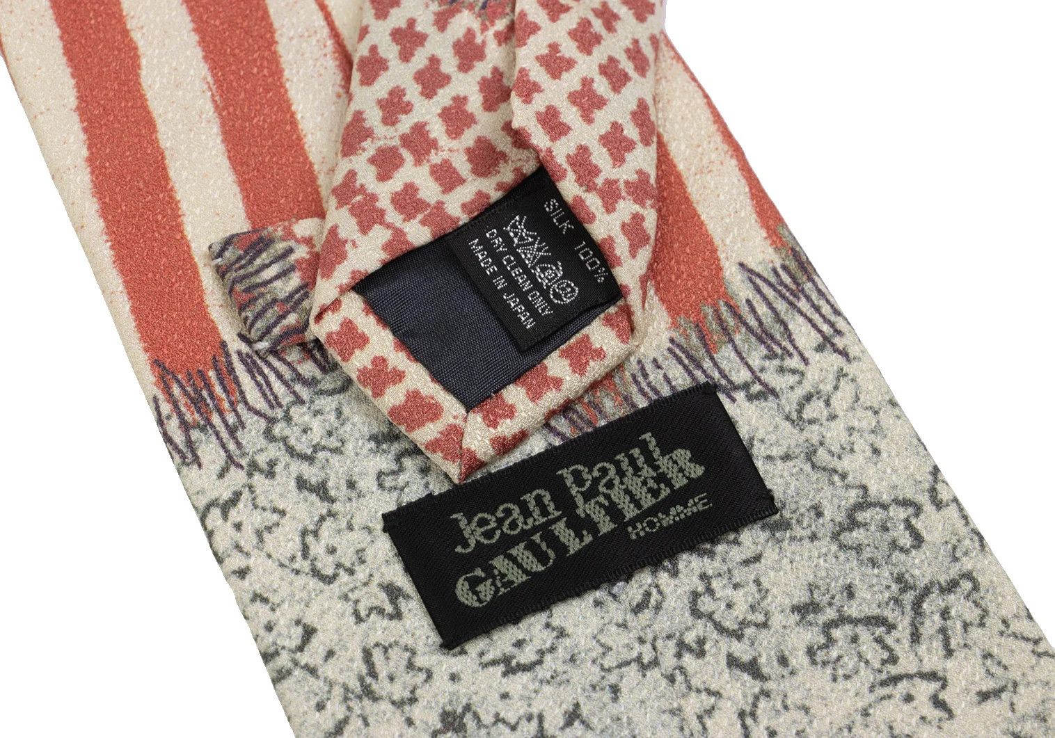 Jean Paul Gaultier Striped Tie in Orange and Light Yellow Size ONE SIZE - 6 Thumbnail
