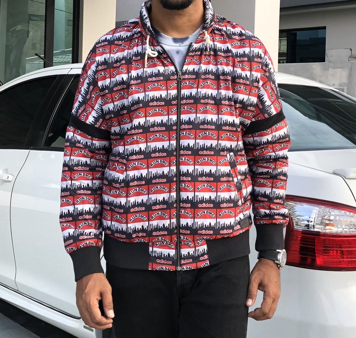 Adidas Adidas RARE VINTAGE RUN DMC ALL OVER PRINT Zipper Jacket Size US M / EU 48-50 / 2 - 4 Thumbnail