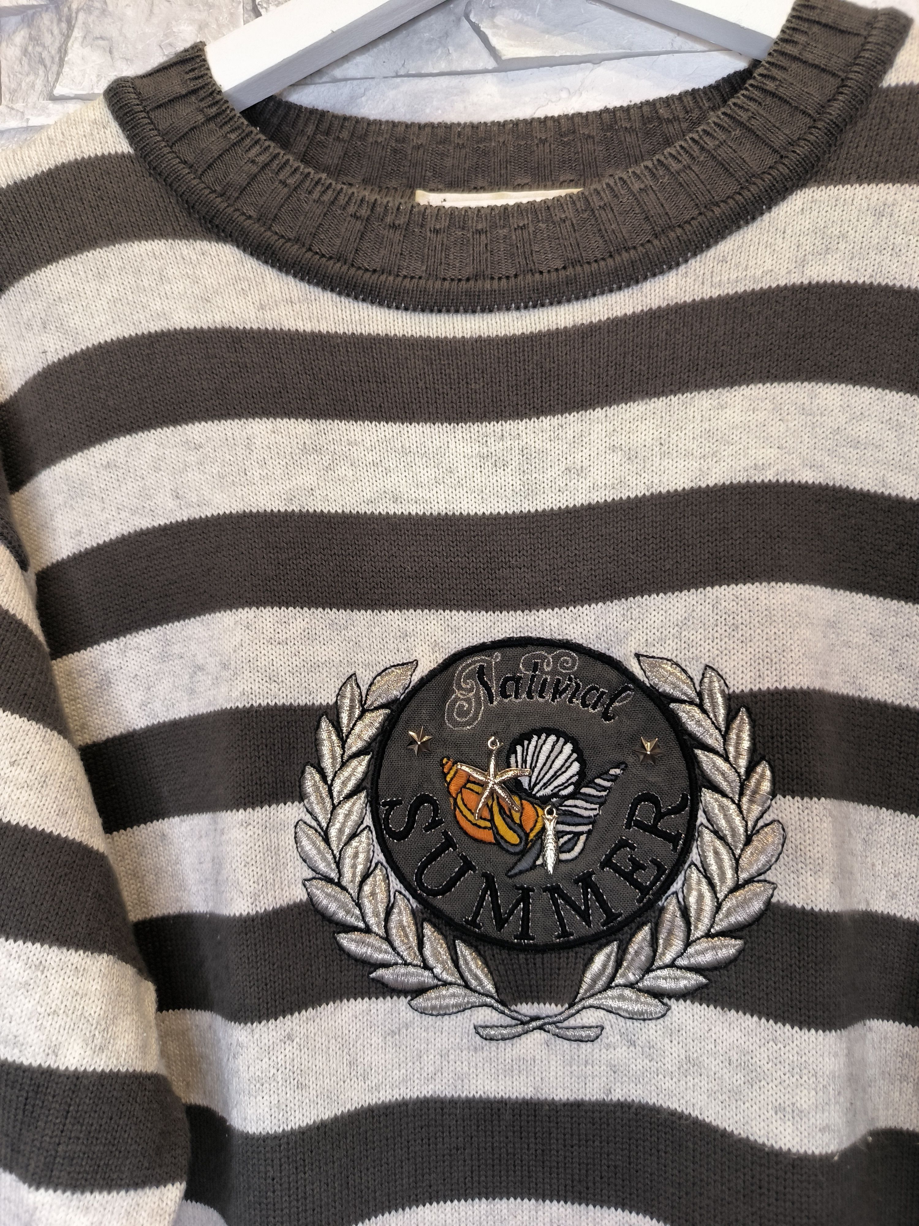 Carlo Colucci Vintage Carlo Colucci Atenzione Knitwear Striped Knitwear Size US L / EU 52-54 / 3 - 3 Thumbnail