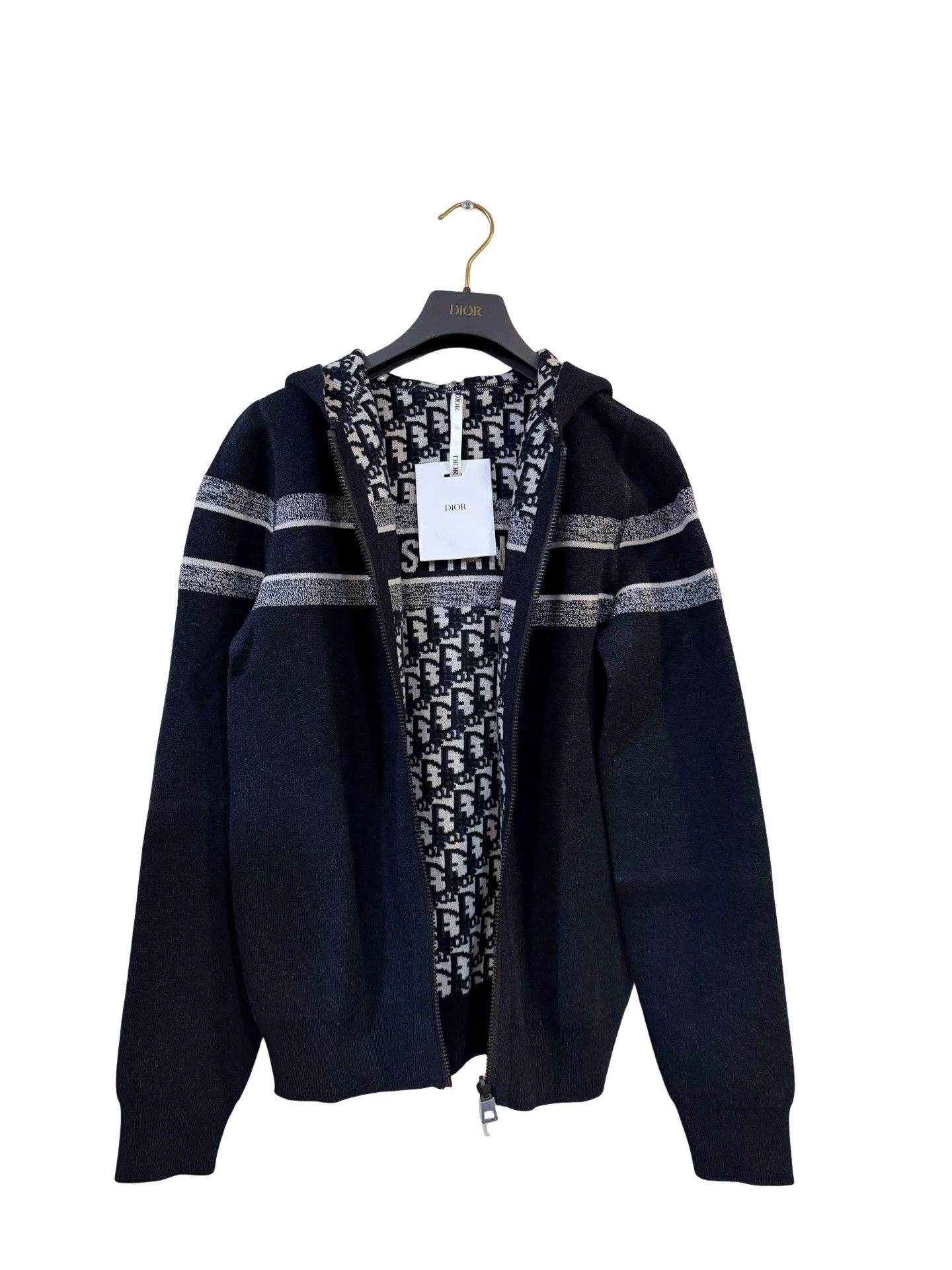 Dior Dior Oblique Reversible Cashmere Knit Hoodie Size 38 Size S / US 4 / IT 40 - 1 Thumbnail
