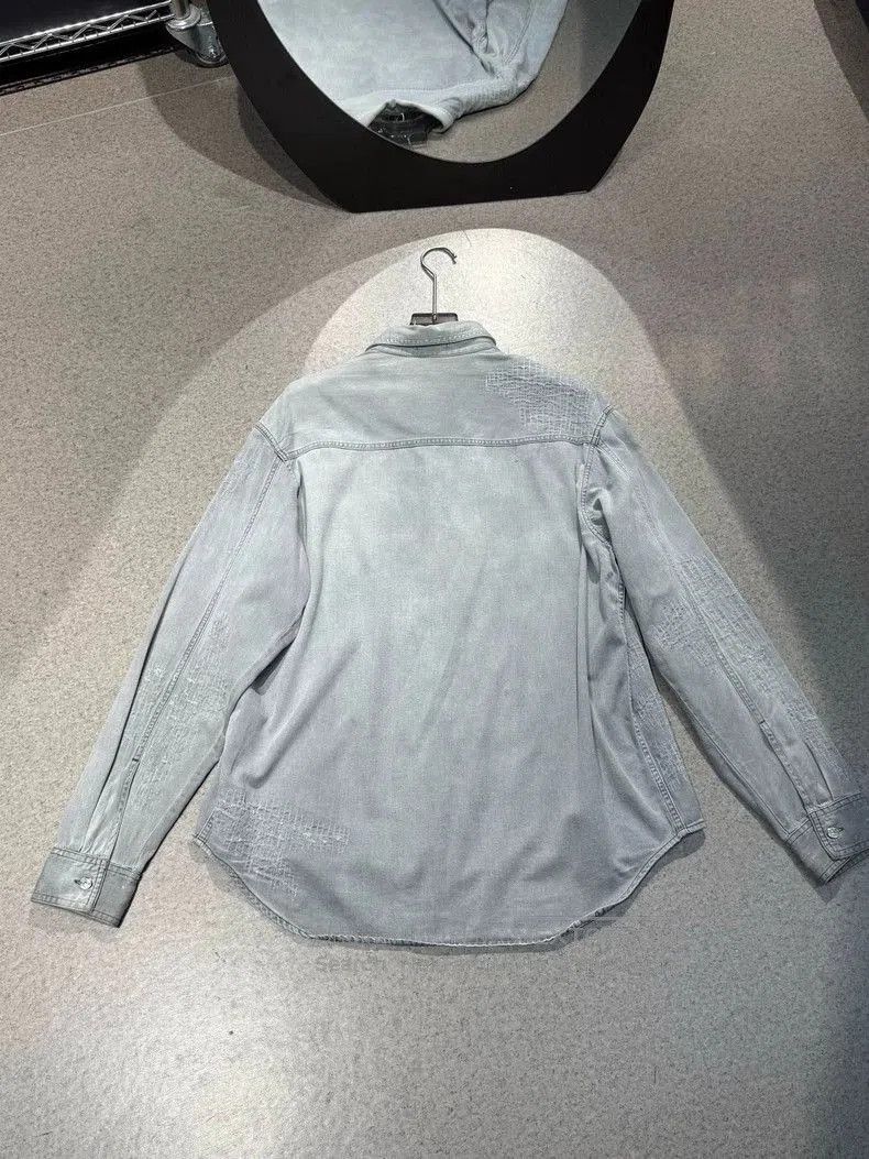 Dior Dior Distressed Gray Denim Shirt Jacket. Size US XL / EU 56 / 4 - 4 Thumbnail