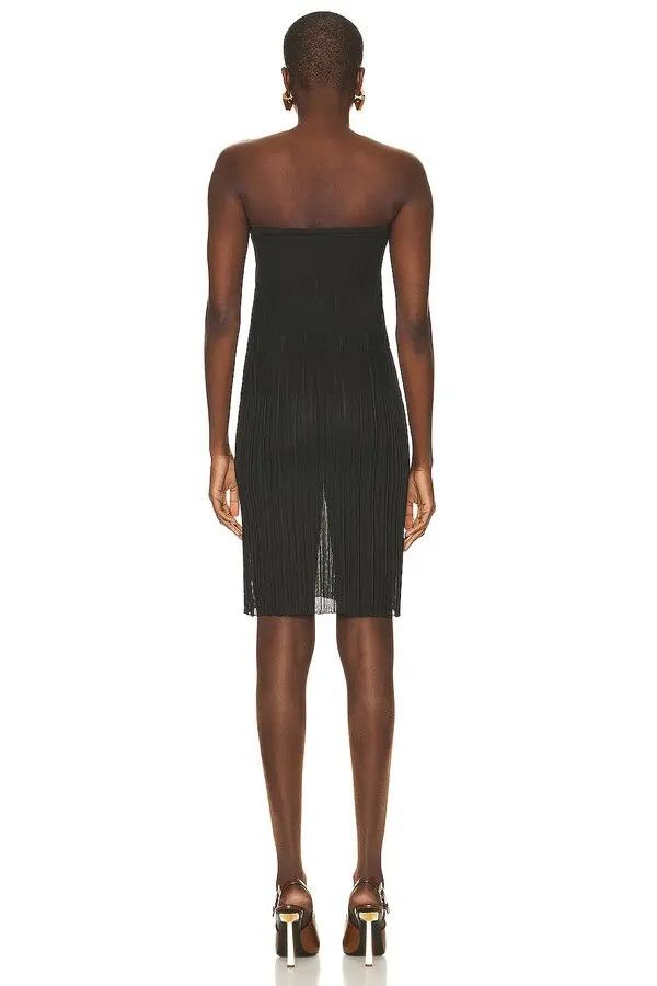 Saint Laurent Paris o1tp1o1224 Strapless Dress In Striped Knit in Ebene Size S / US 4 / IT 40 - 3 Thumbnail