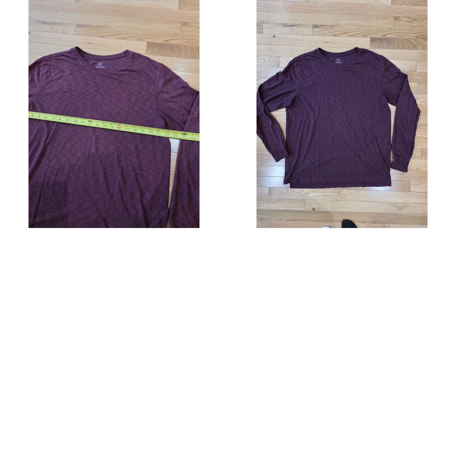 George George Mens Long Sleeve Crew Neck Burgundy L 42-44 Red Pullover Sweater Mens Size US L / EU 52-54 / 3 - 8 Thumbnail