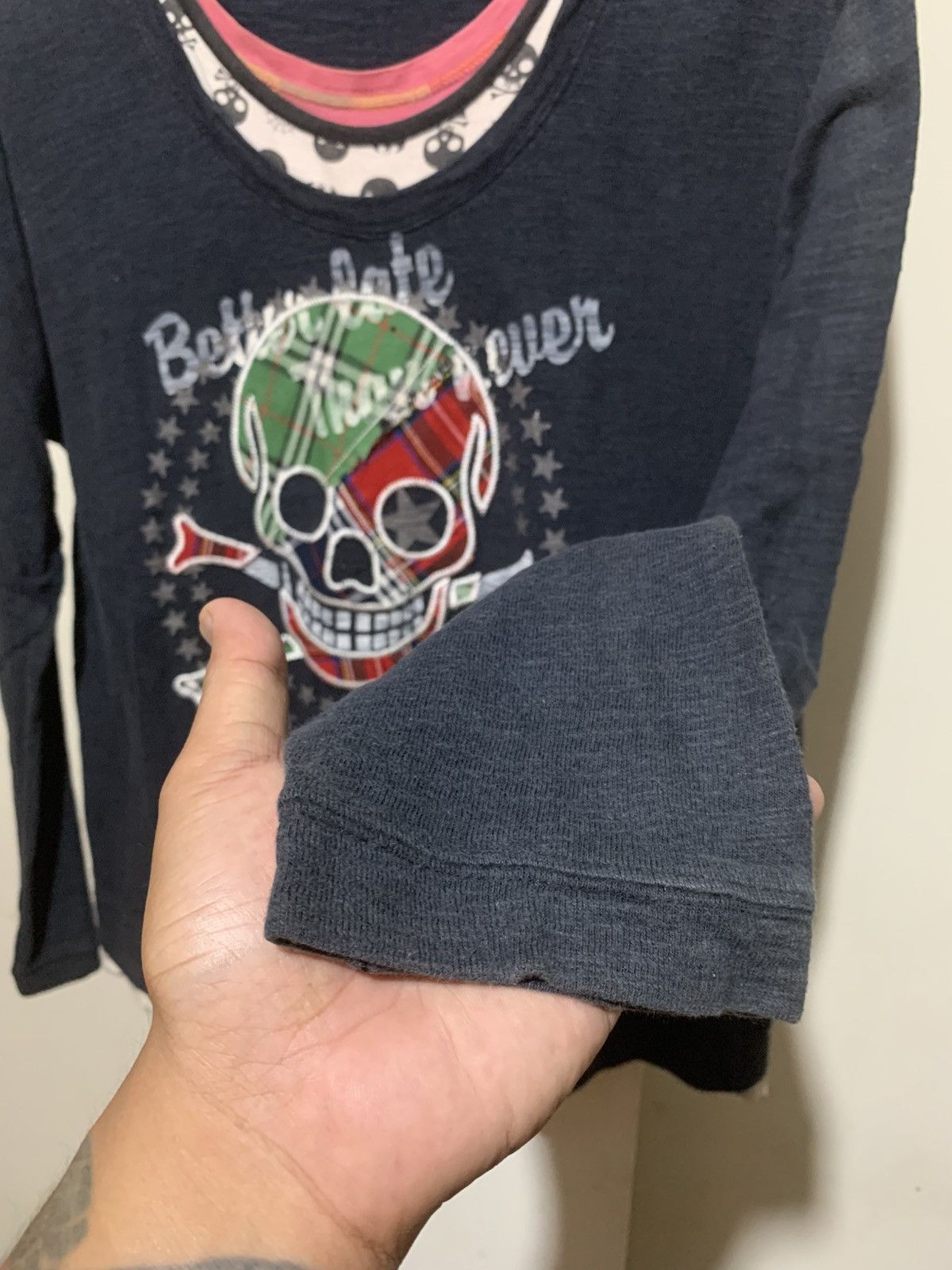 Hysteric Glamour × Undercover Japanese Sucure Pomme Skull Poem Triple Layer LongSleeve Tee Size US M / EU 48-50 / 2 - 3 Thumbnail