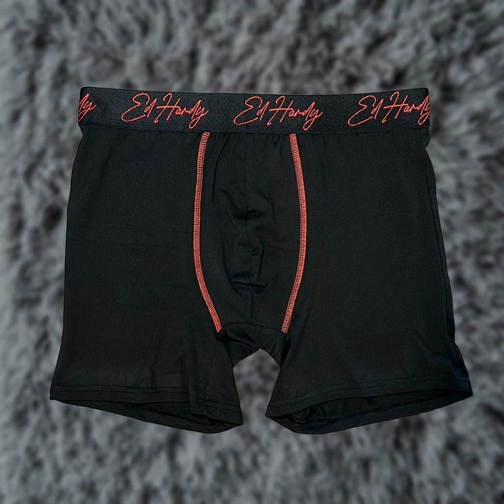 Ed Hardy Ed Hardy Boxer Brief - M Black Men's Underwear Regular Size Medium Boxer Brief Size 40R - 1 Thumbnail