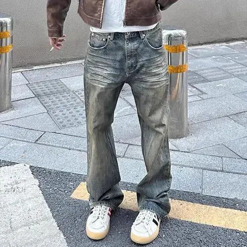 Japanese Brand Streetwear Washed Dirty Baggy Blue Jeans Size US 32 / EU 48 - 5 Thumbnail