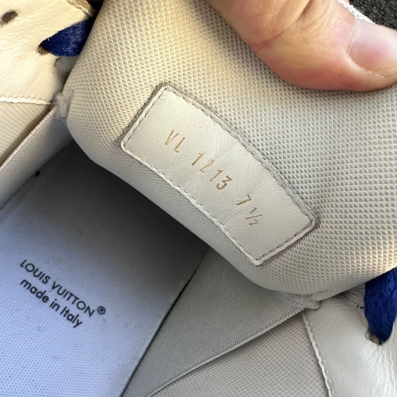Louis Vuitton LV 95 New White Blue Pang Ding 41.5 Size US 8.5 / EU 41-42 - 8 Thumbnail