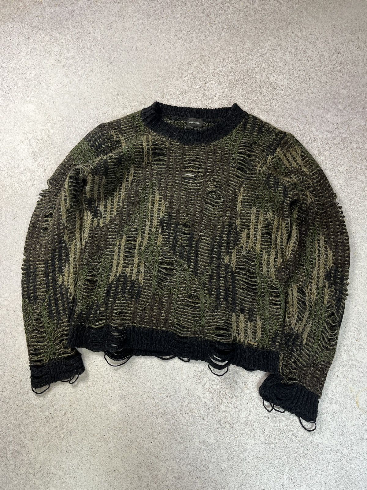 Diesel Diesel Distressed Camo Mutant Sweater Size US M / EU 48-50 / 2 - 1 Thumbnail