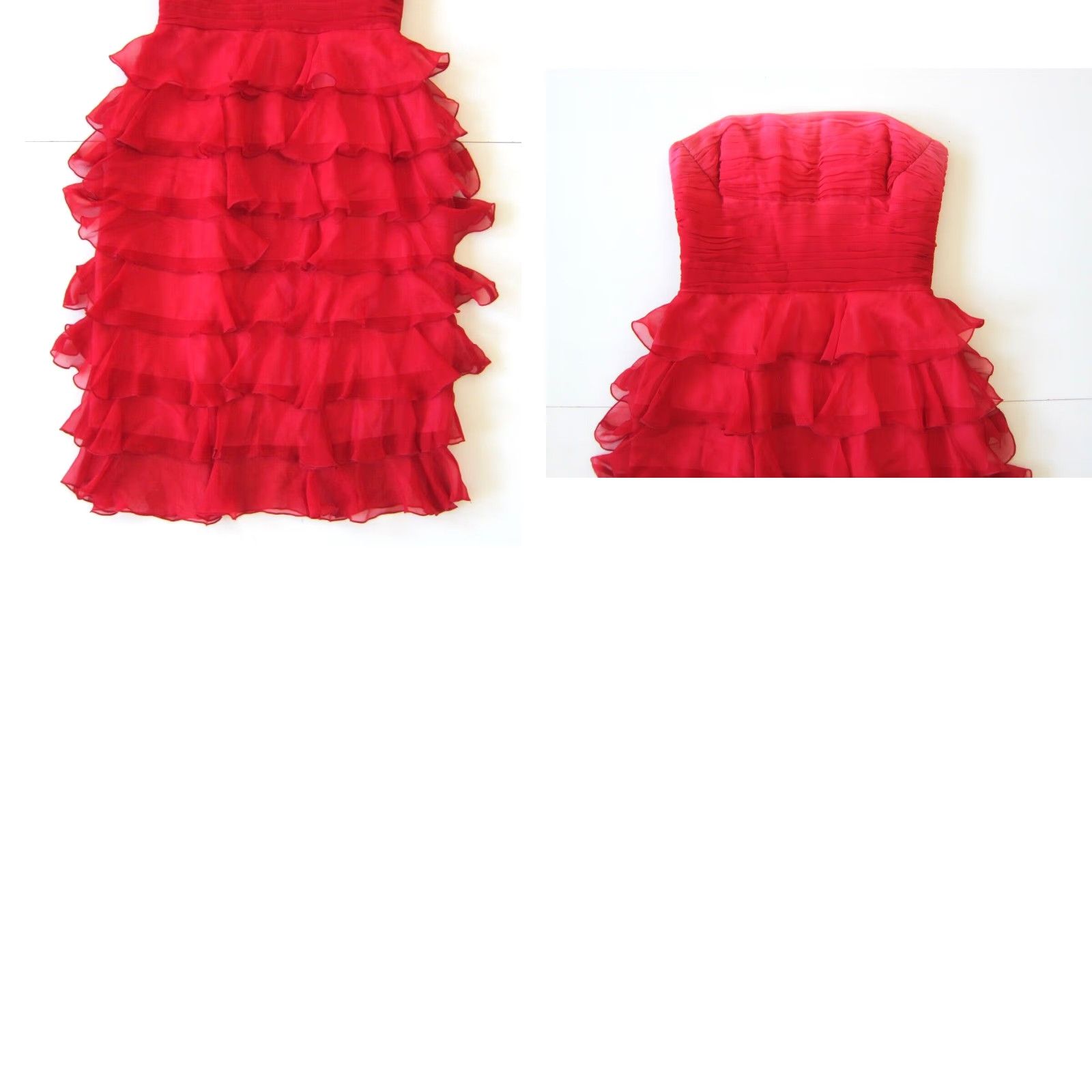 Laundry by Shelli Segal Laundry by Shelli Segal Dress 2 Strapless Pink 100% Silk Ruched Ruffle Party Knee Length Size XS / US 0-2 / IT 36-38 - 8 Thumbnail