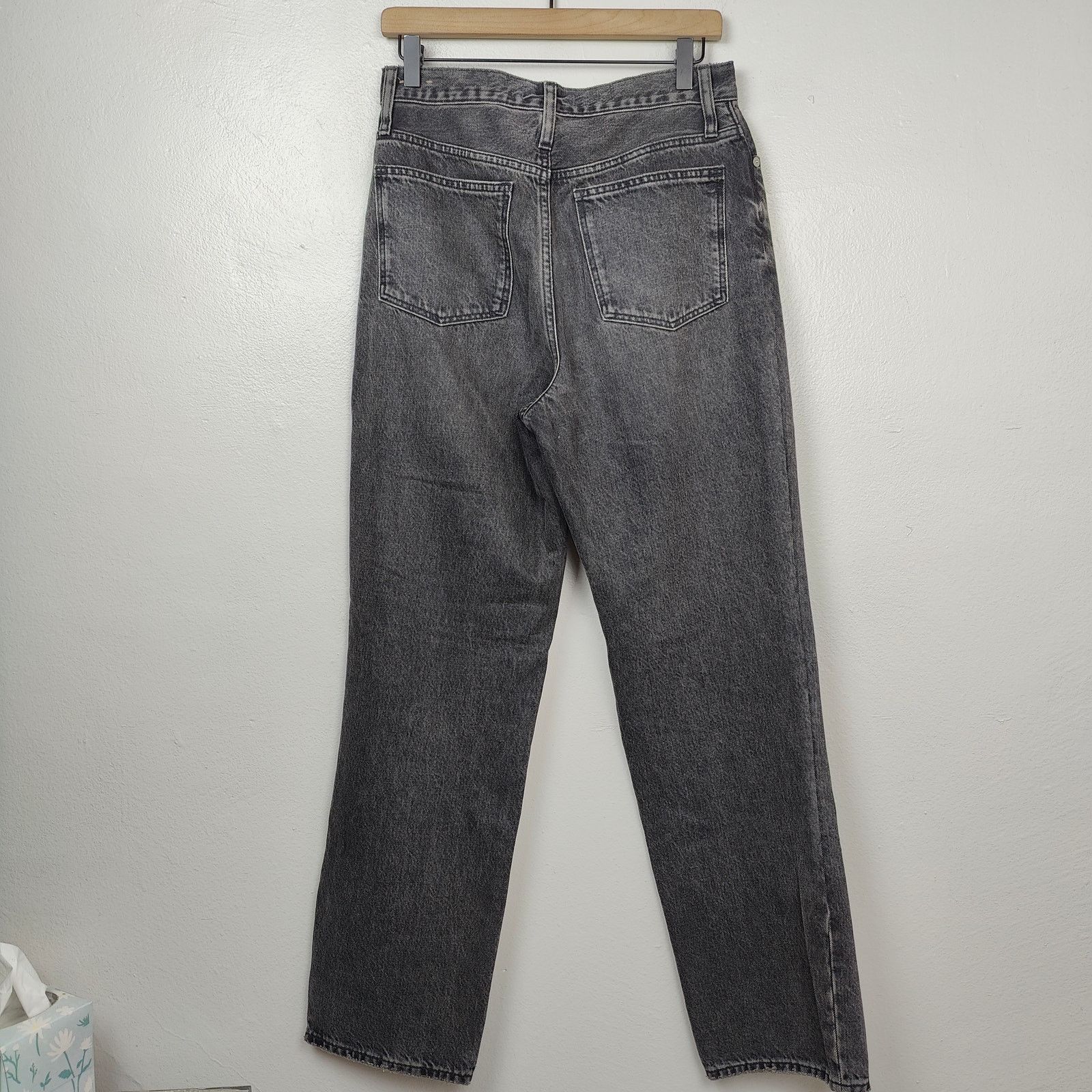 Madewell Madewell Baggy Straight Jeans Womens 26 Charcoal Cavell Wash Size 26" / US 2 / IT 38 - 6 Thumbnail