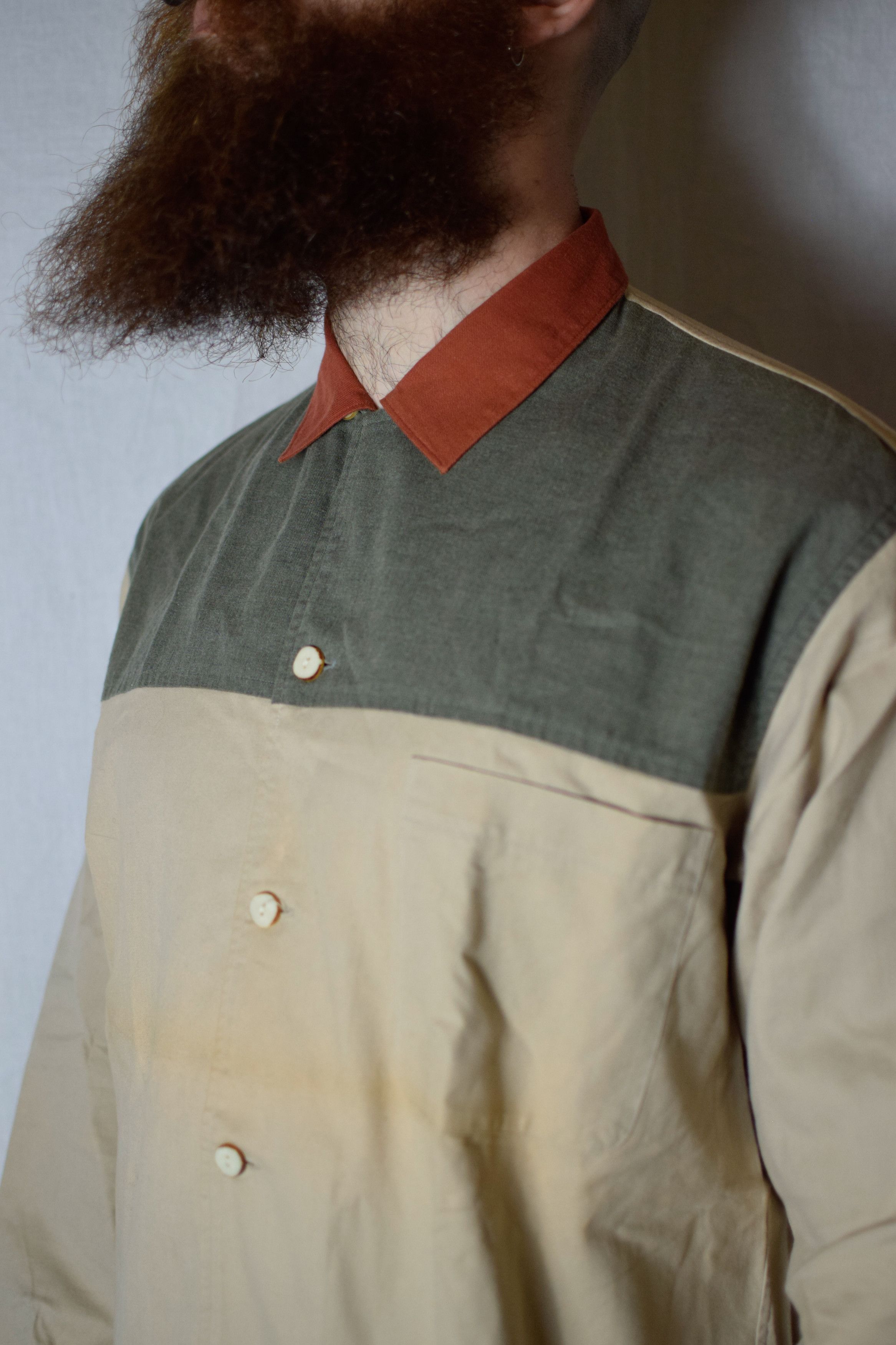 Yohji Yamamoto YYPH AW90 Archive Colour Block Shirt Size US L / EU 52-54 / 3 - 8 Thumbnail