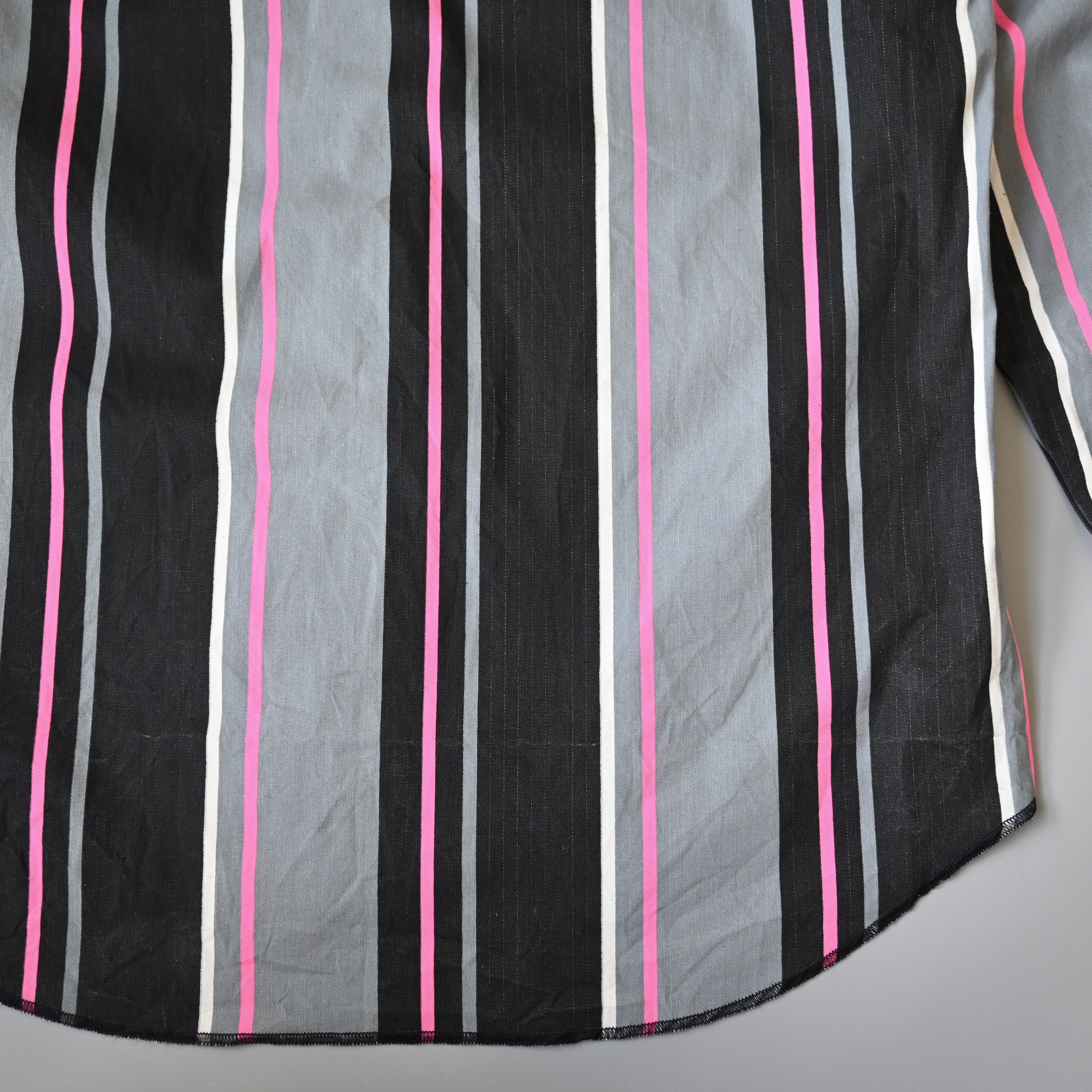 Vintage MINT, 1990s Wrangler Brushpopper cape shirt grey x pink Size US L / EU 52-54 / 3 - 10 Thumbnail