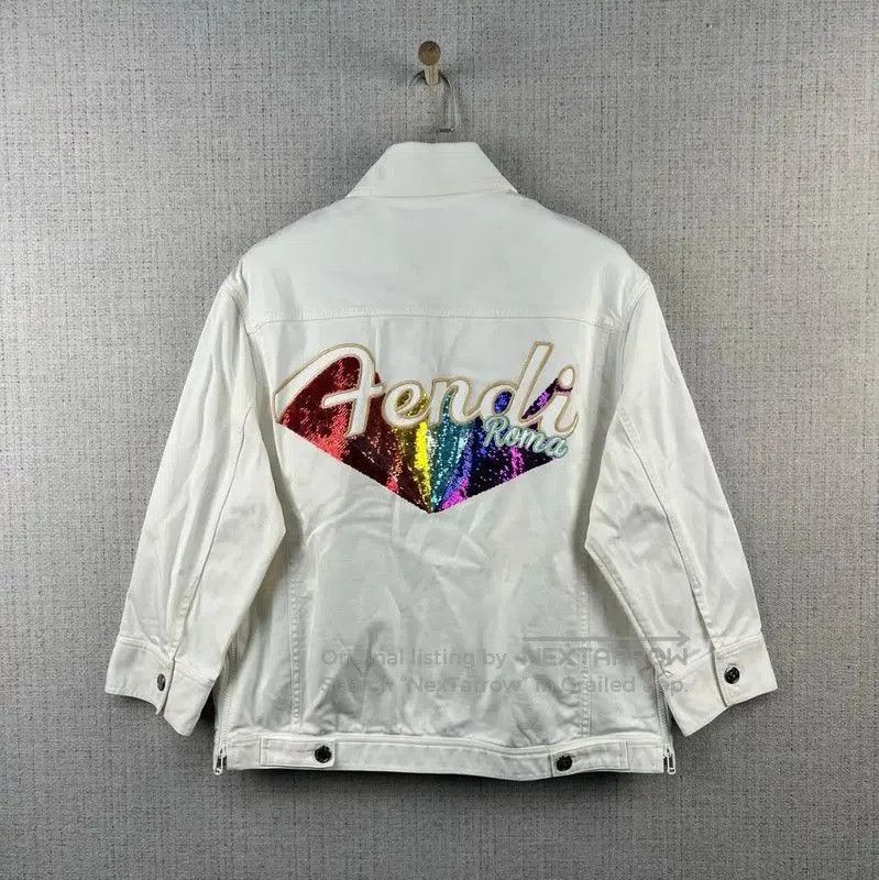 Fendi Fendi White Cotton Logo Men's Jacket . Size US L / EU 52-54 / 3 - 2 Thumbnail