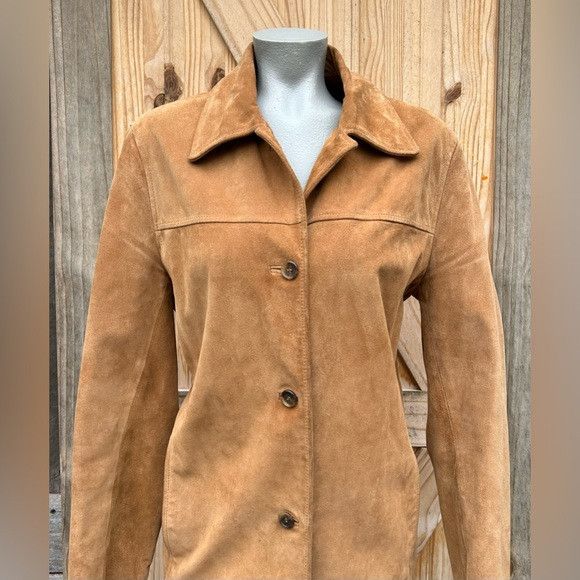 Other Mark New York Womens Tan Genuine Suede Shirt Jacket~L~ Size L / US 10 / IT 46 - 2 Thumbnail