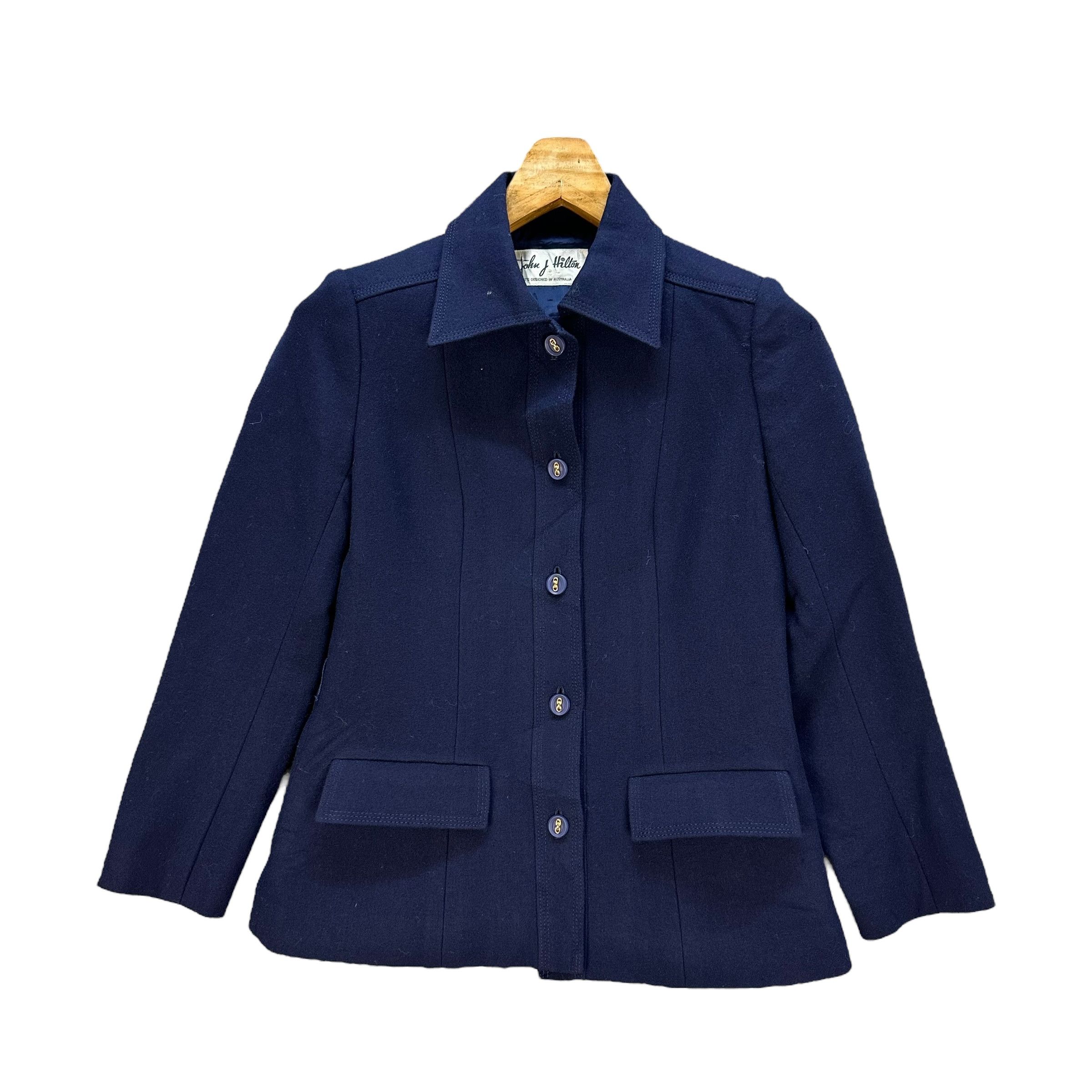 Japanese Brand 90’s JOHN J HILTON Blue Wool Formal Jacket #A64-1544 Size S / US 4 / IT 40 - 1 Thumbnail