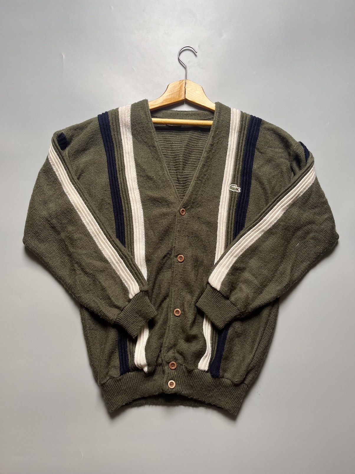 Pre-owned Lacoste Cardigan  Vintage In Green