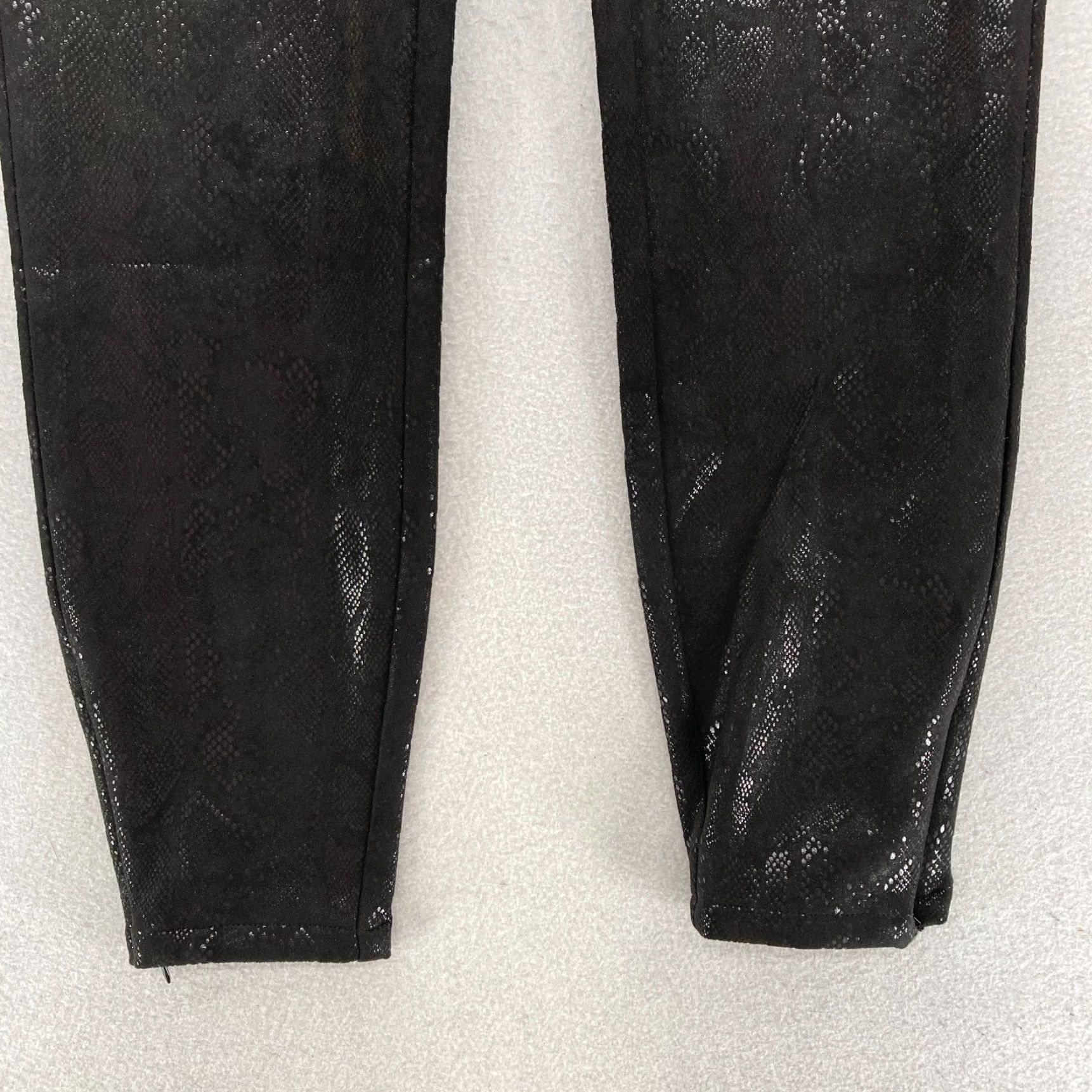 Vintage Dear John Nina Skinny Ankle Pants Women's 29 Black Snakeskin Stretch Side Zip Size 28" / US 6 / IT 42 - 3 Thumbnail