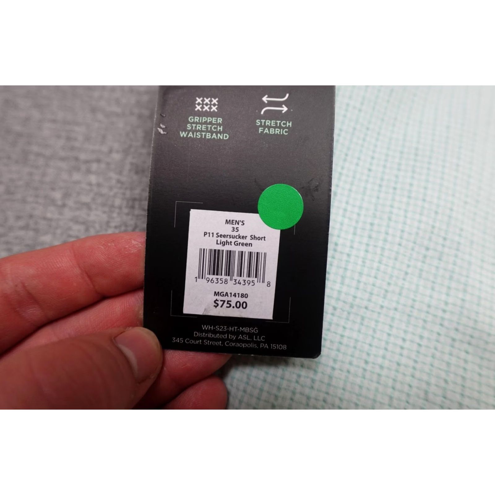 Vintage Walter Hagen Perfect 11 Shorts Mens 35 Light Green Seersucker 10 Inseam NWT Size US 35 - 3 Thumbnail