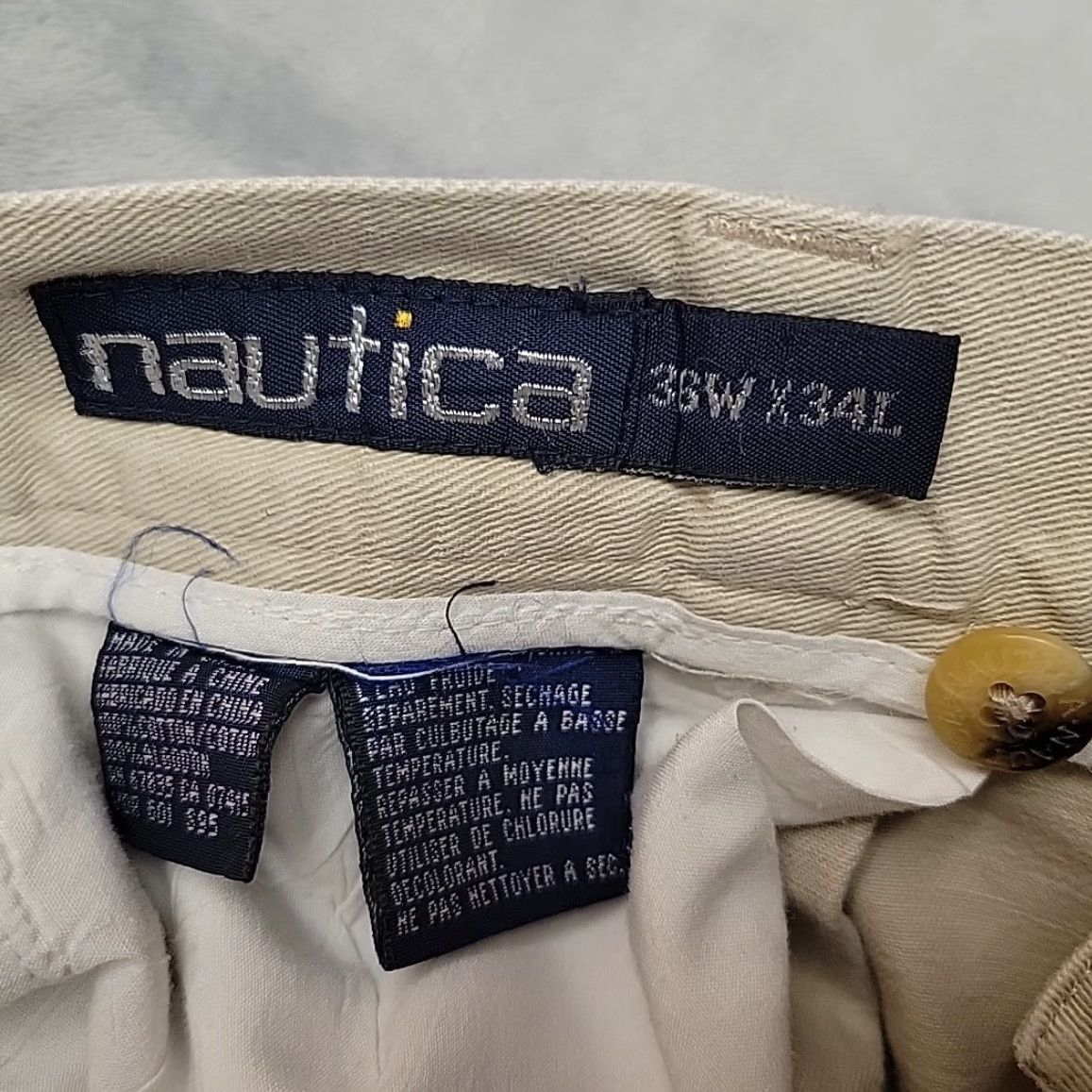 Vintage VINTAGE Nautica Pants Mens 36x34 Khaki Pleated Cotton Chino Preppy Retro Size US 36 / EU 52 - 3 Thumbnail
