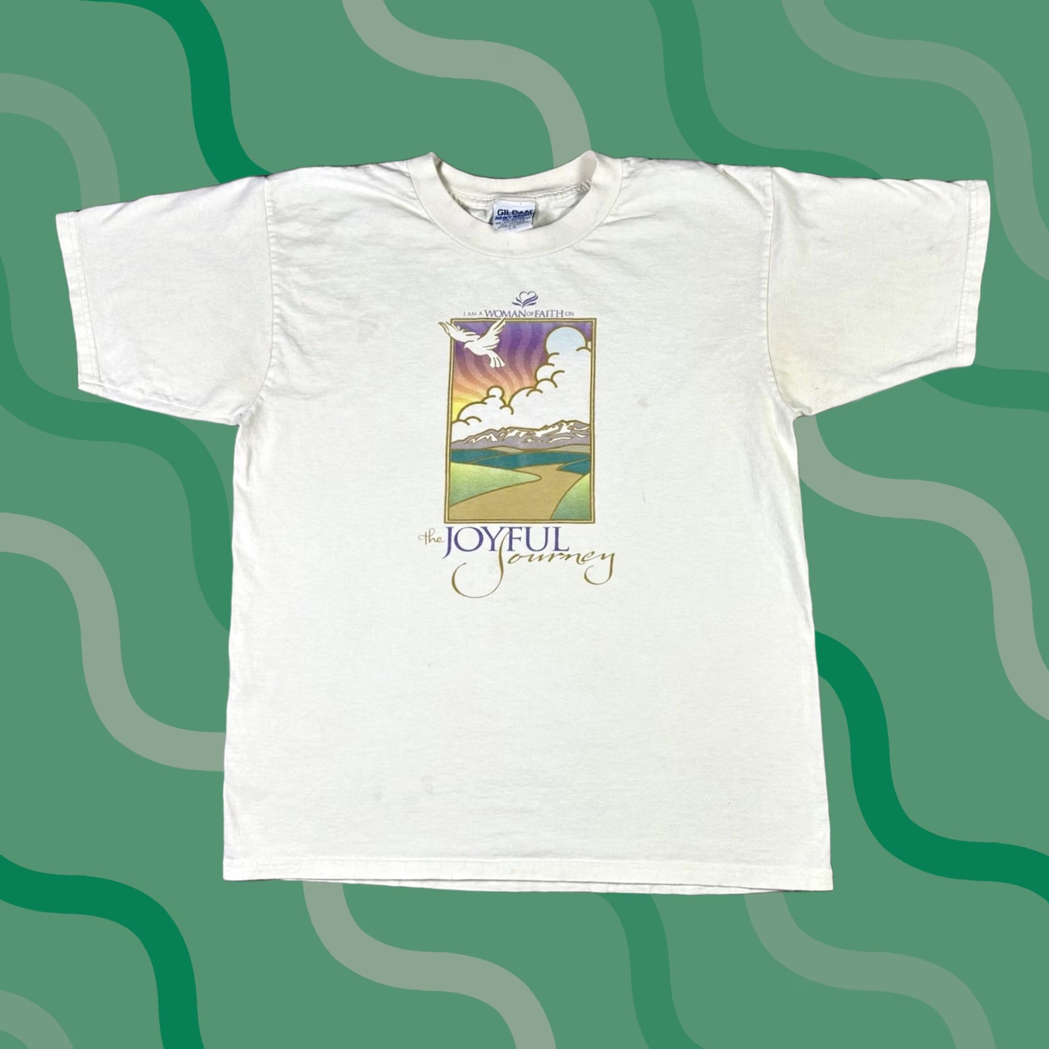 Gildan VINTAGE Feminist Fath God Religion Christian T Shirt Art Promo Womens L 90s Size L / US 10 / IT 46 - 1 Thumbnail