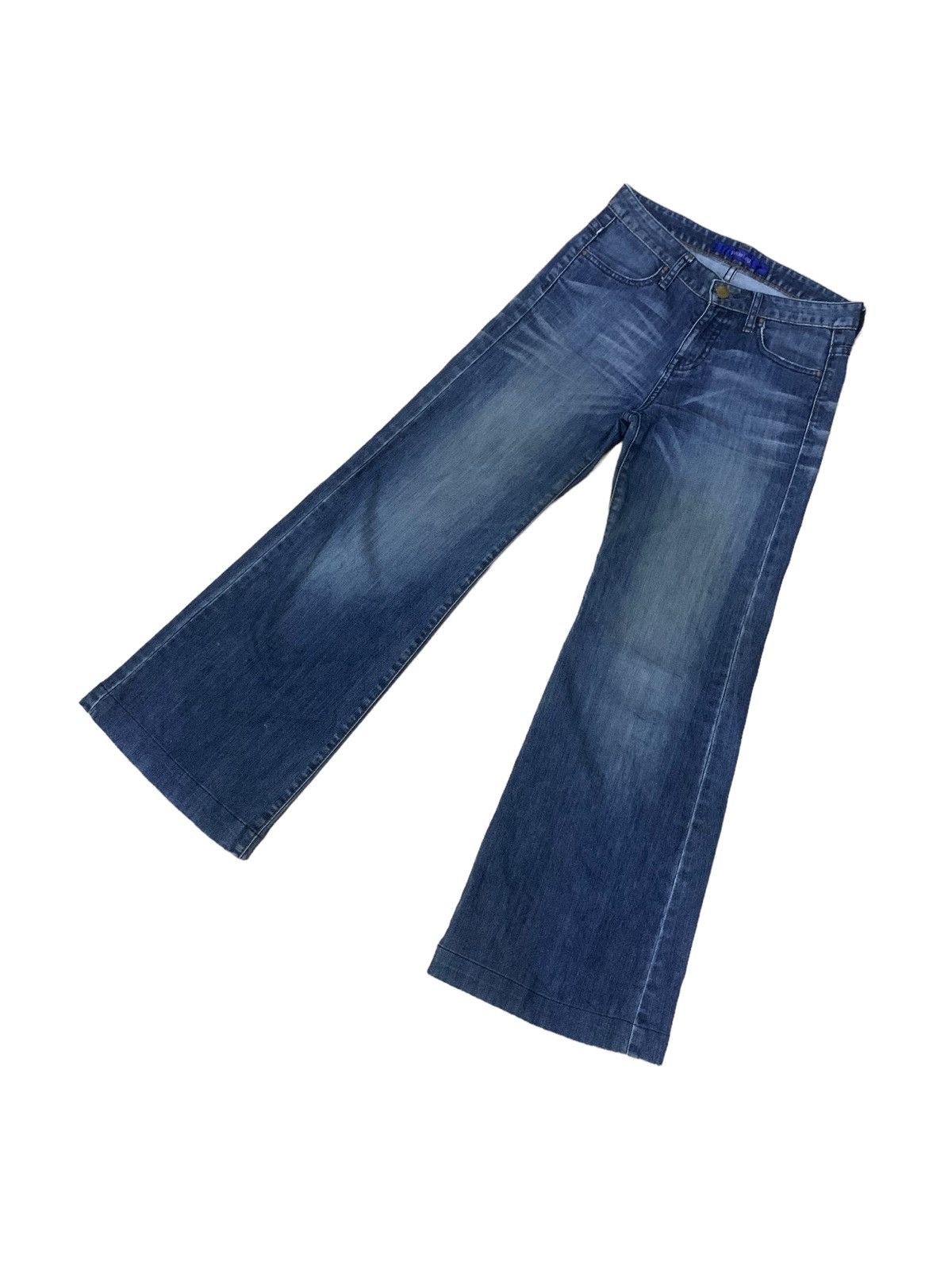 Jun Takahashi × Uniqlo 🔥Flare🔥 Vintage Uniqlo Wide Leg Blue Wash Jeans Size US 28 / EU 44 - 7 Thumbnail