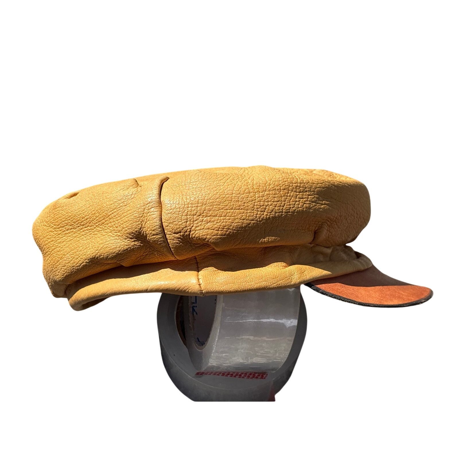 Handmade Vtg handmade Leather newsboy hat cabbie golf cap brim gatsby Size ONE SIZE - 4 Thumbnail