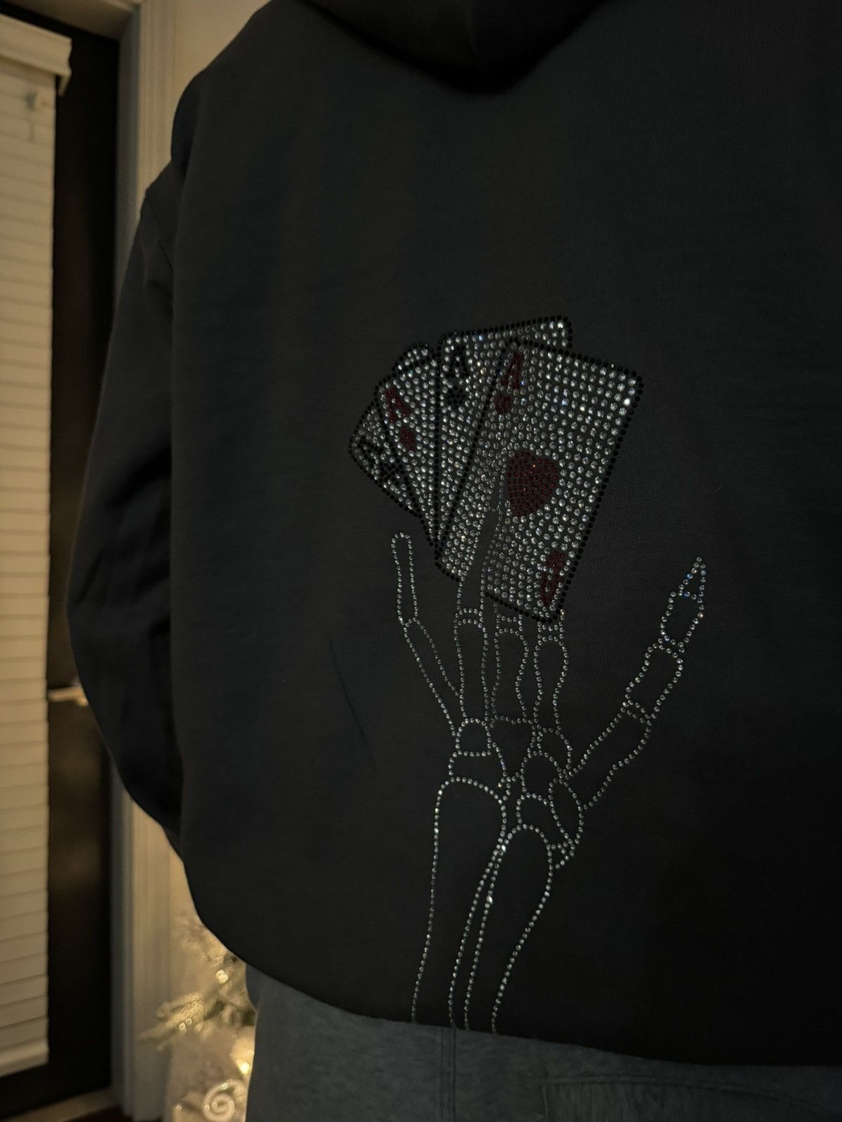 Vintage Rhinestones Poker Cards Cross Vintage Hoodie Size US L / EU 52-54 / 3 - 7 Thumbnail