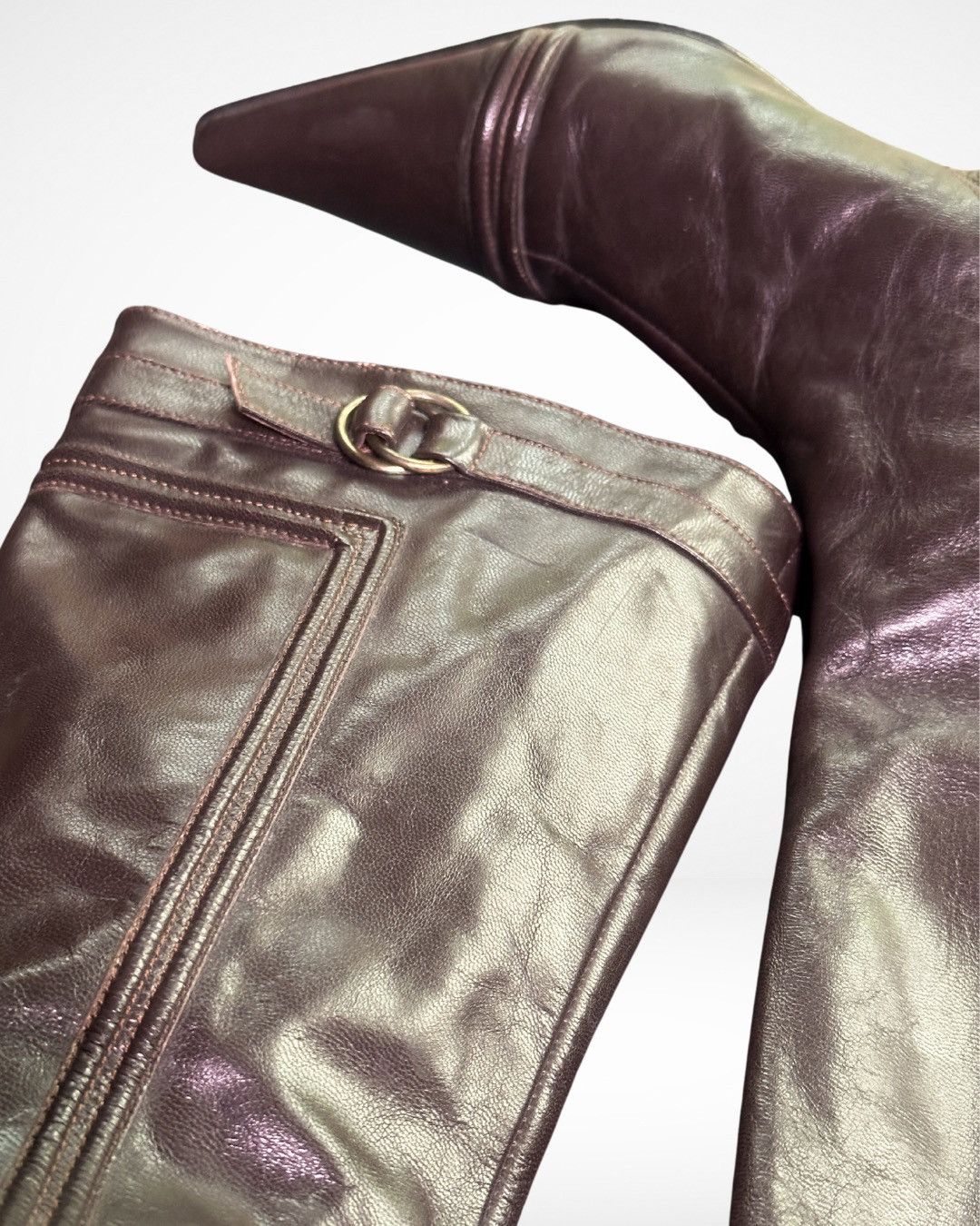 Morgan De Toi 2000s Low Heel Zippered Rider Boots Size US 7 / IT 37 - 7 Thumbnail