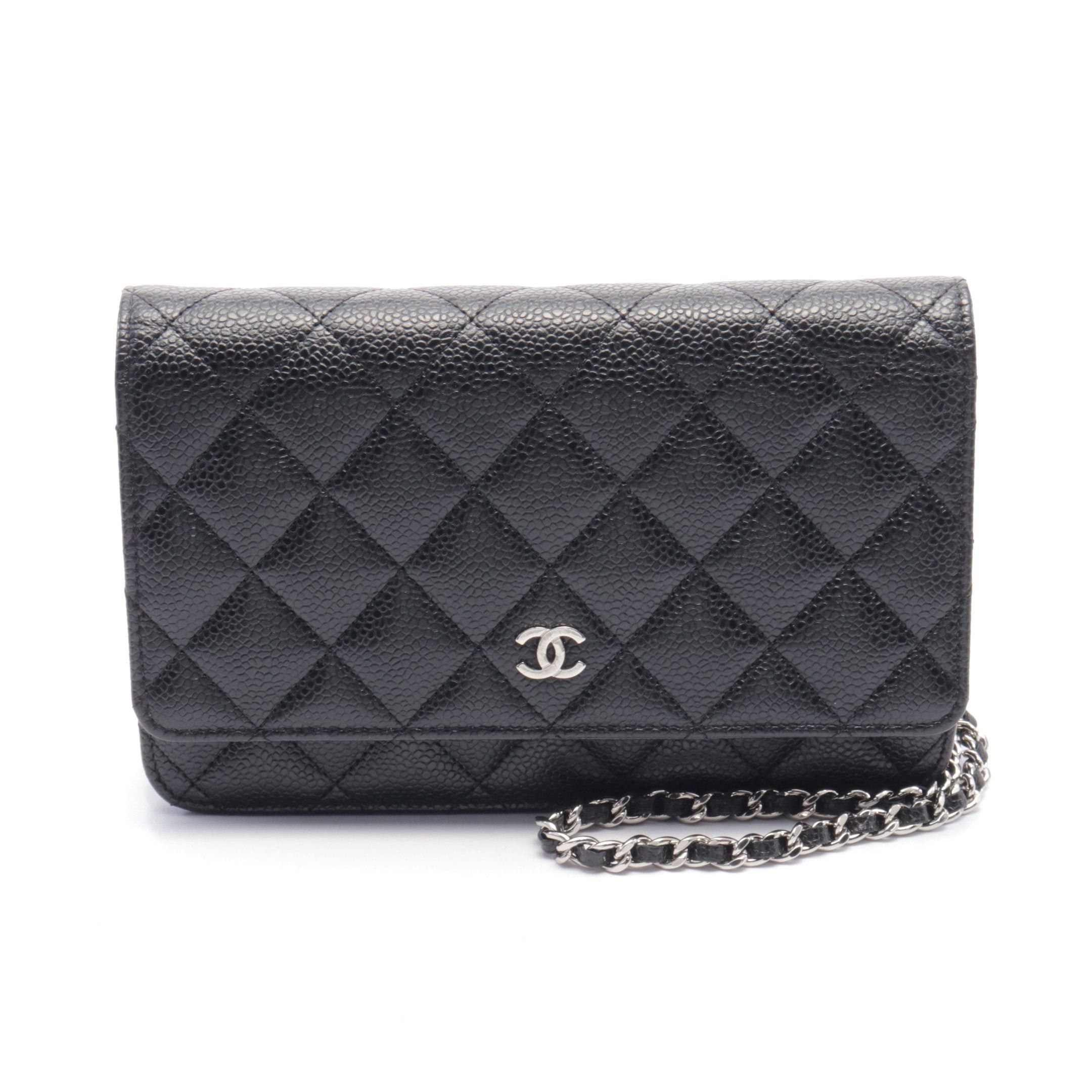 Chanel Chanel Matelasse Chain Wallet Caviar Skin Black Silver Hardware Size ONE SIZE - 1 Thumbnail