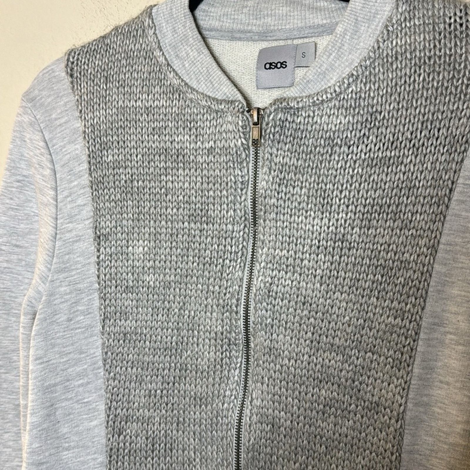 Asos ASOS Men’s Gray Wool Front Knit Zip Up Sweater Size S Size US S / EU 44-46 / 1 - 4 Thumbnail