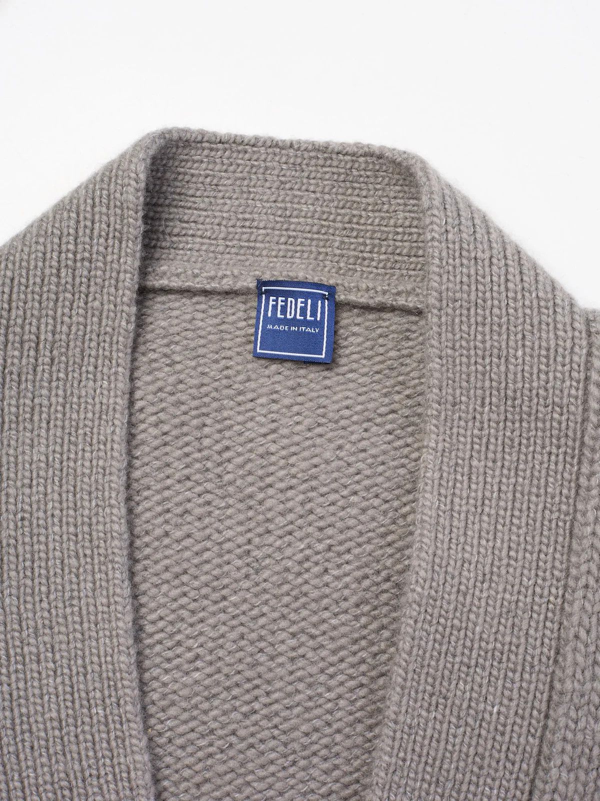 Fedeli FEDELI Gray Cashmere-Virgin Wool Knit Heavy Cardigan Sweater Size US M / EU 48-50 / 2 - 4 Thumbnail