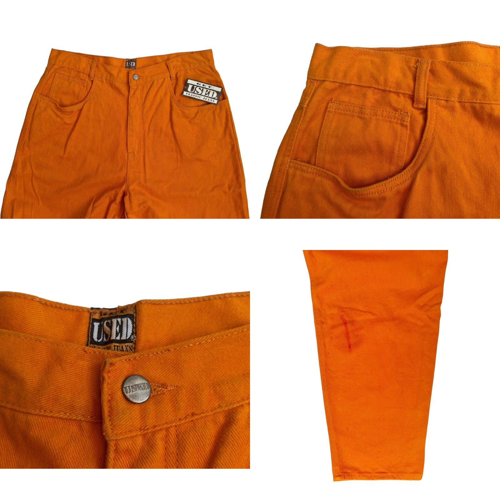 Denime VINTAGE Get Used Jeans Mens 40 Orange 90s Denim Deadstock NWT Size US 40 / EU 56 - 8 Thumbnail