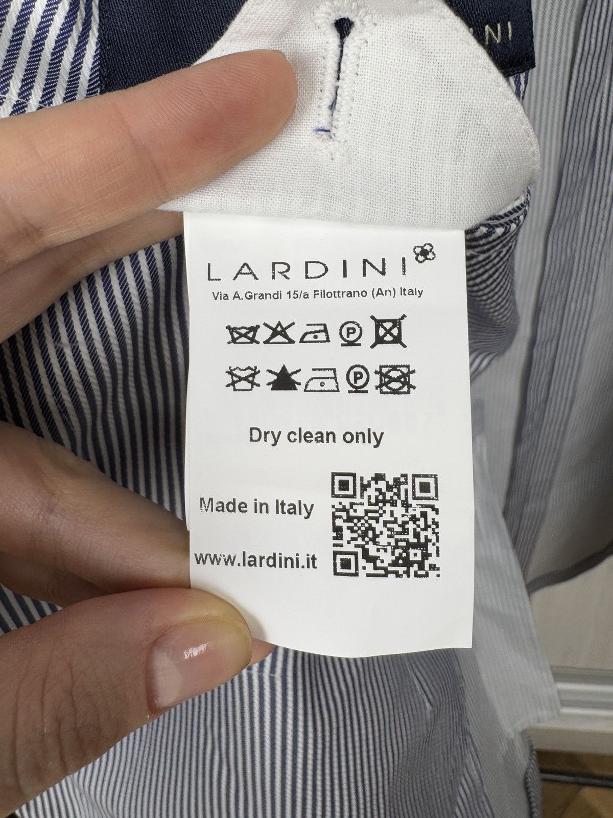 Lardini Lardini 100% Linen Blue White striped unlined lux blazer Size 48R - 11 Thumbnail