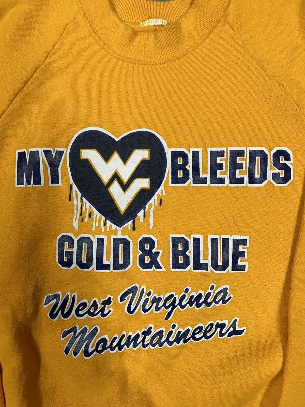 Vintage Crazy Vintage Y2K Yellow West Virginia University Crewneck Size US M / EU 48-50 / 2 - 2 Thumbnail