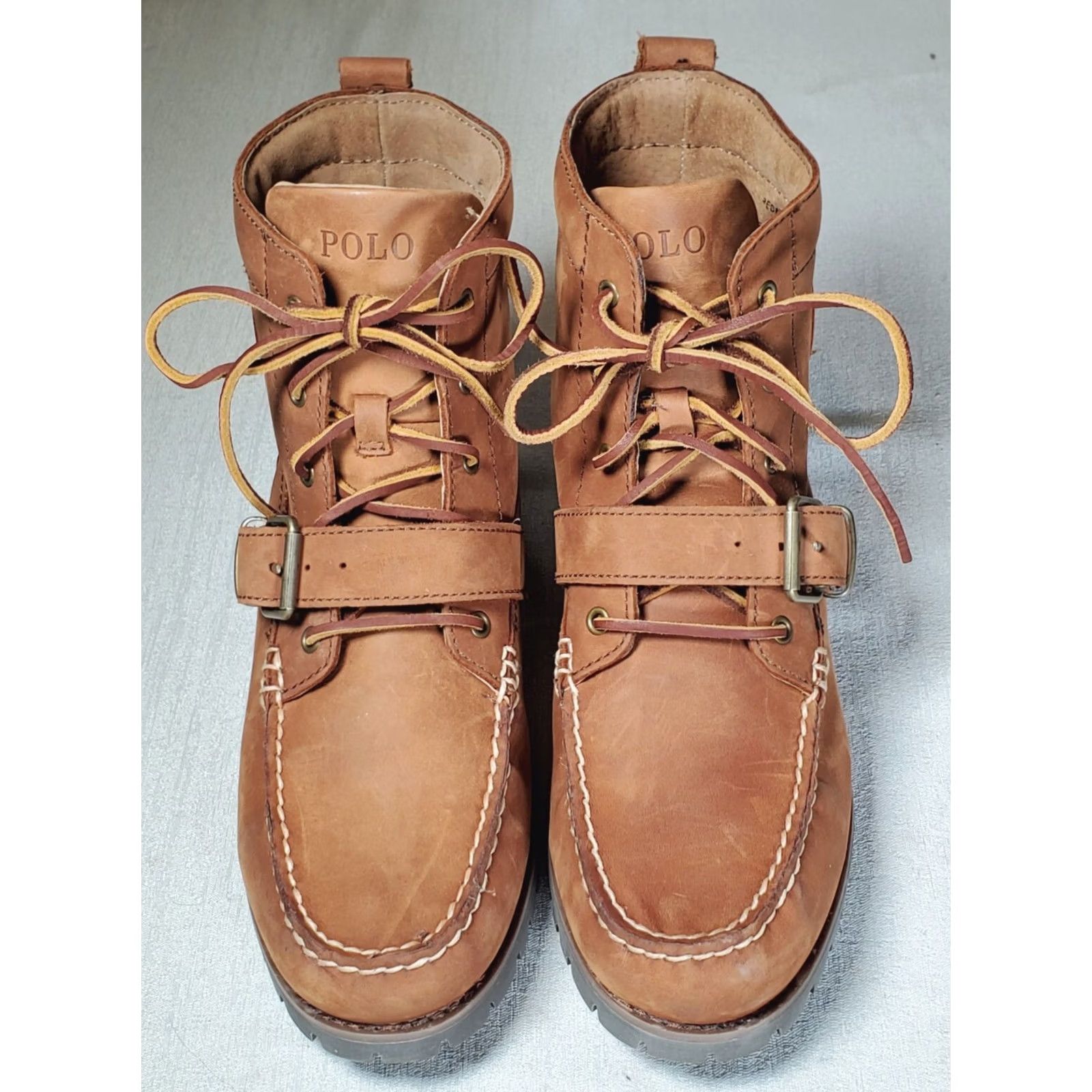 Polo Ralph Lauren Boots REDMOND Nubuck Leather Wheat Brown D 