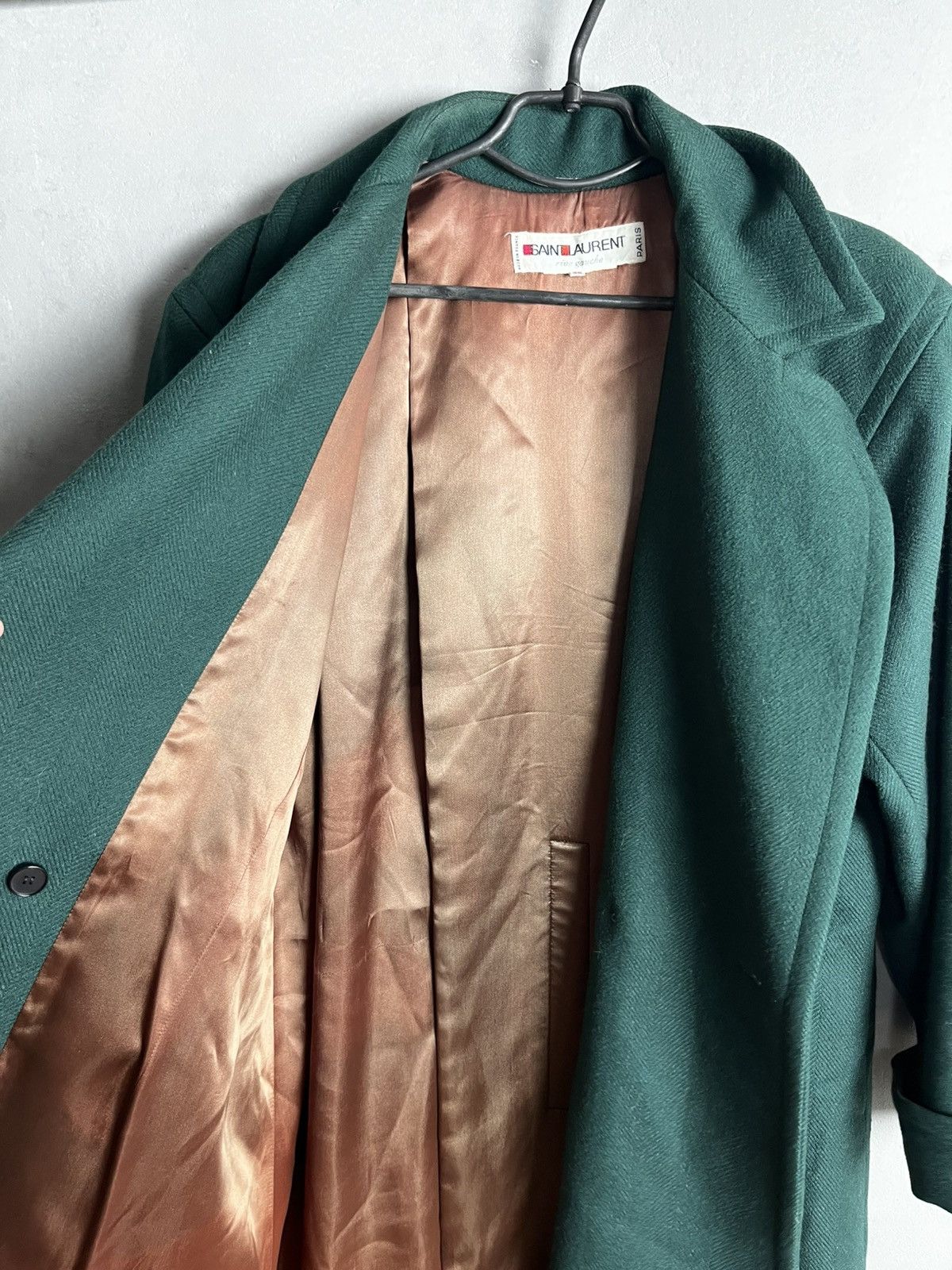 saint laurent gren coat vintage 80s