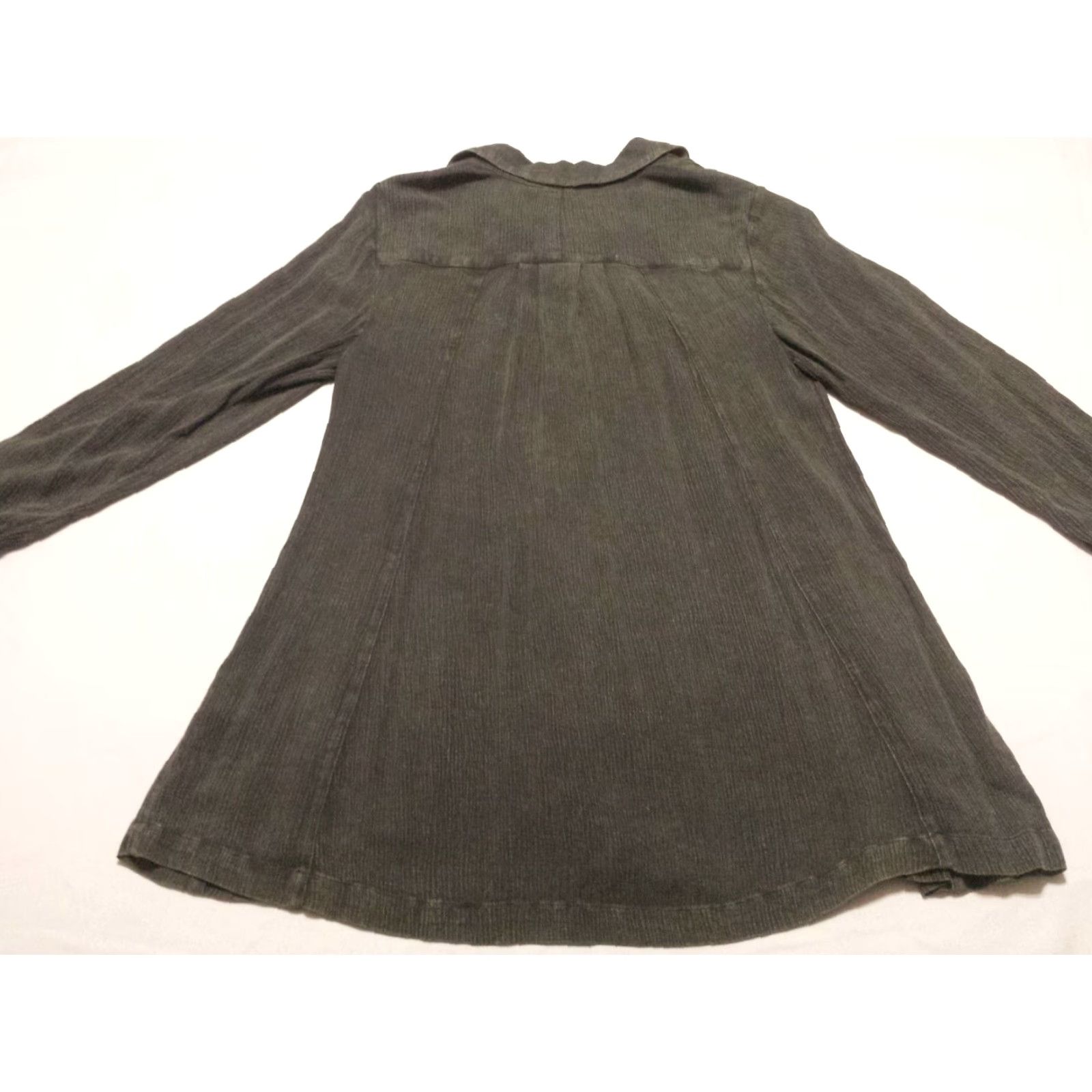 Soft Surroundings Soft Surroundings Womens PXS Tunic Shirt L/S Button-Front Solid Gray Rayon Womens Size XS / US 0-2 / IT 36-38 - 5 Thumbnail